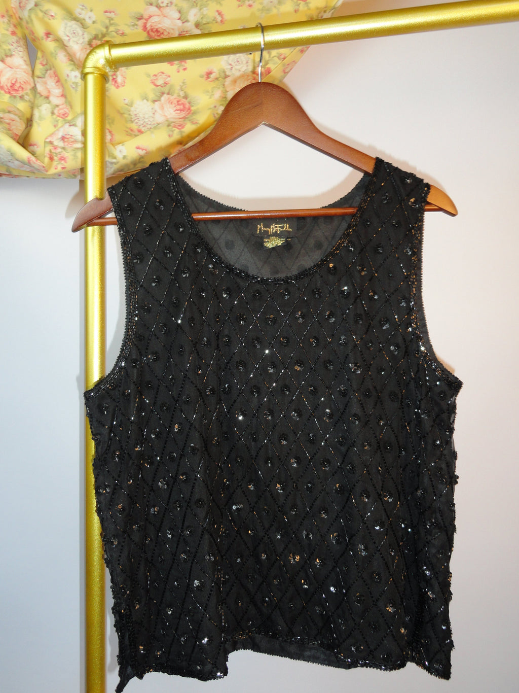 Black Beaded Tank Top