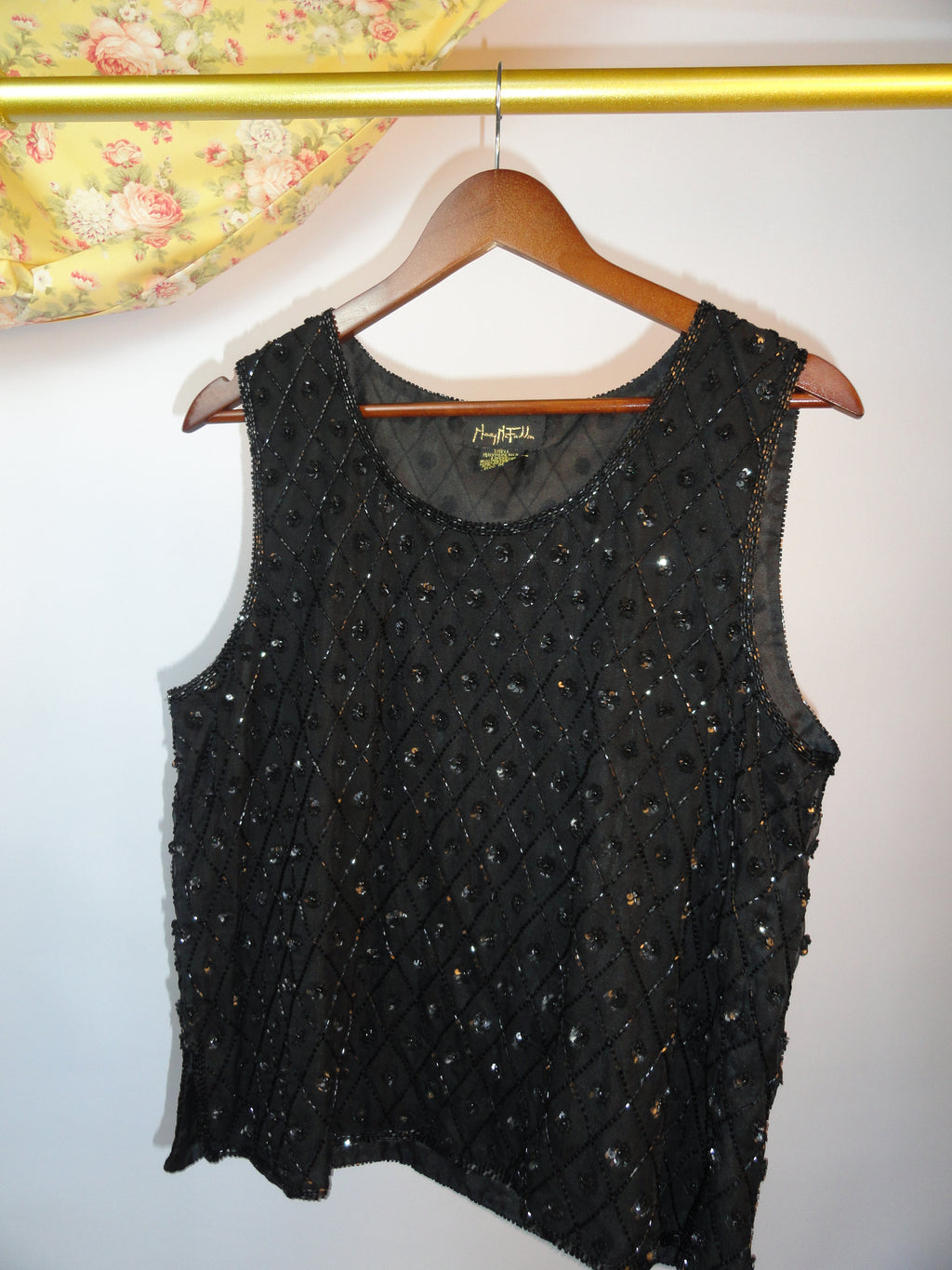 Black Beaded Tank Top