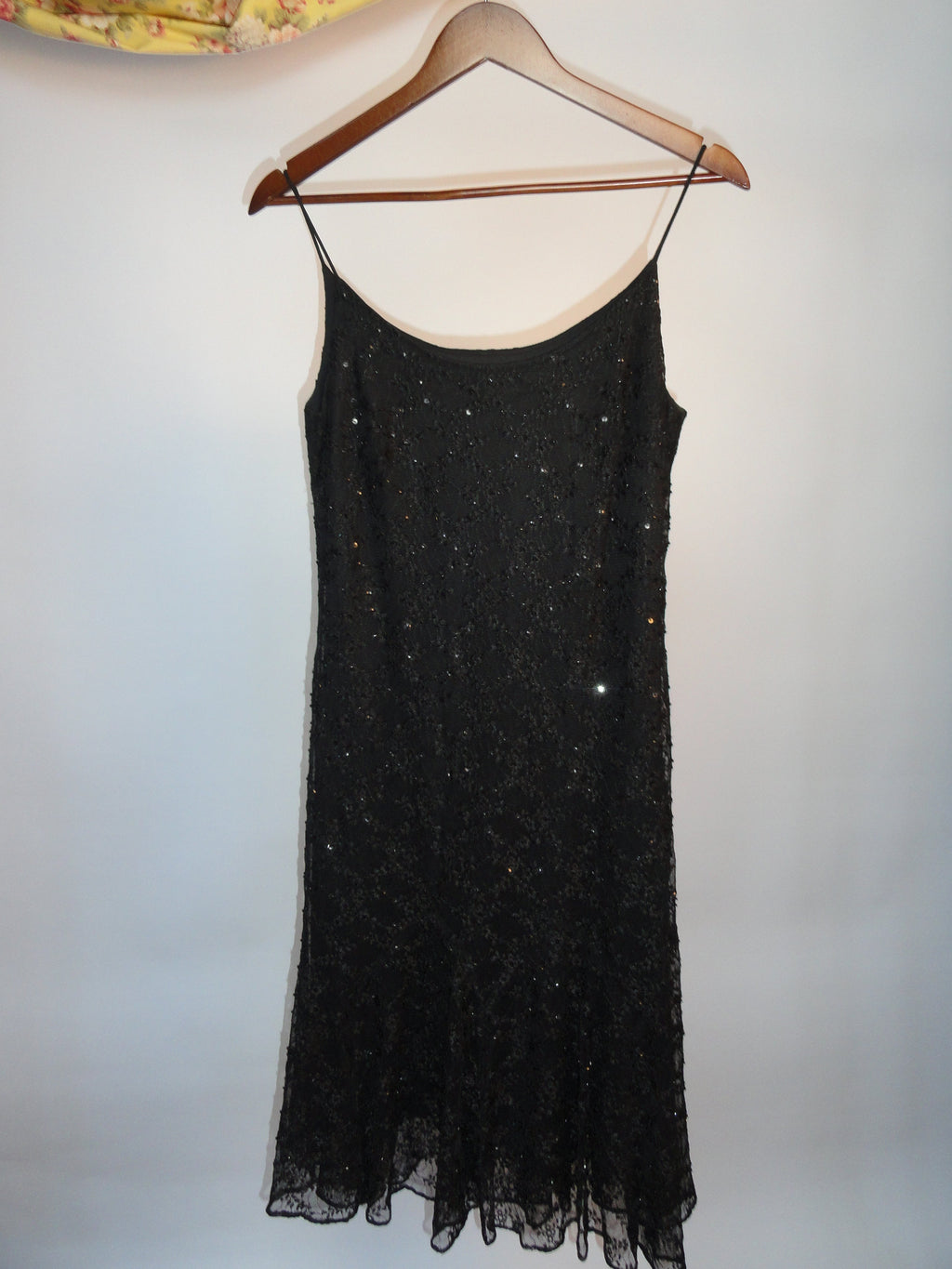 Black Lace Spaghetti Strapped Dress