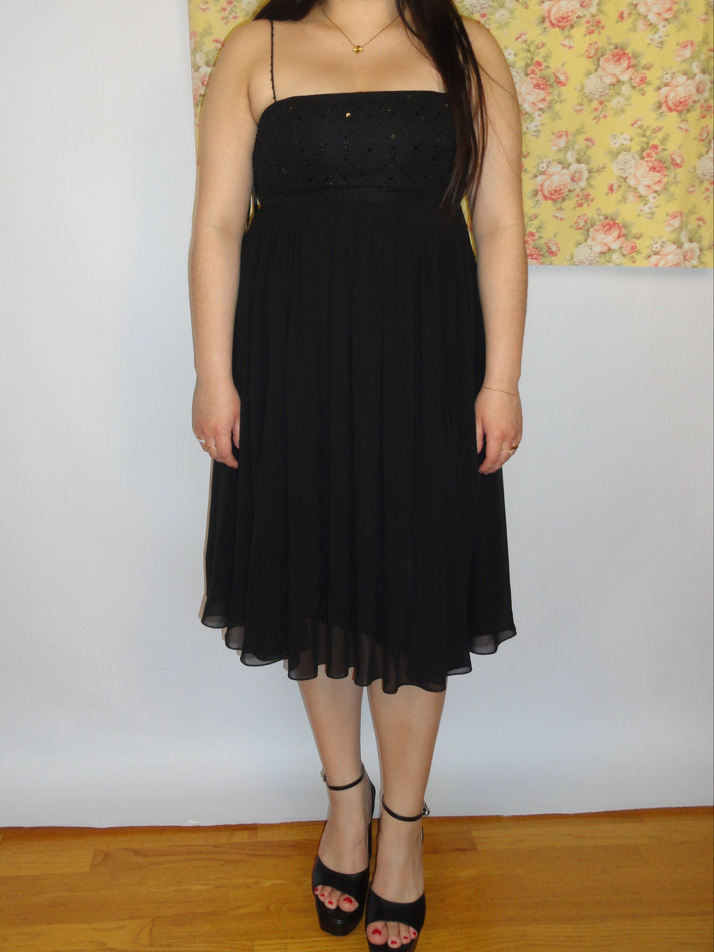 Black Midi Flowy Dress