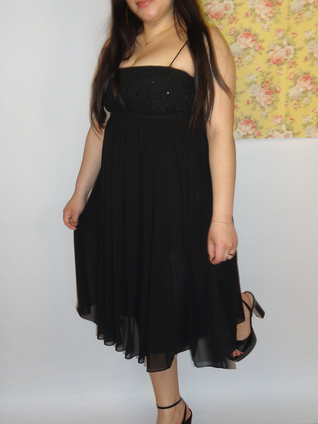 Black Midi Flowy Dress