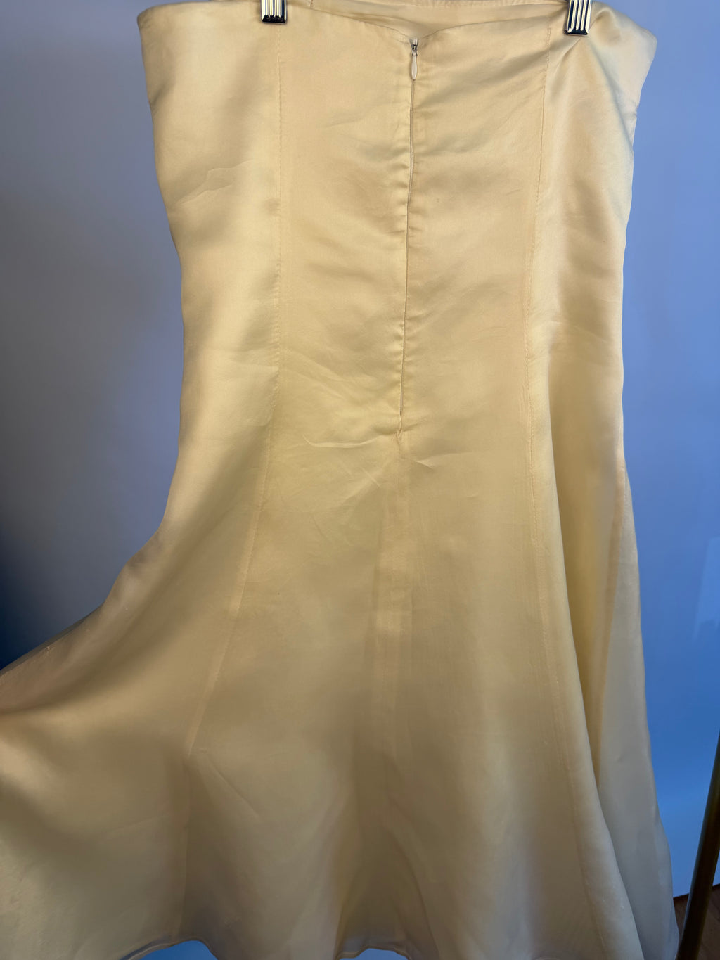 Cream & Flower Design Midi Dress