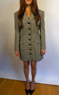 Black & White Houndstooth Blazer Dress
