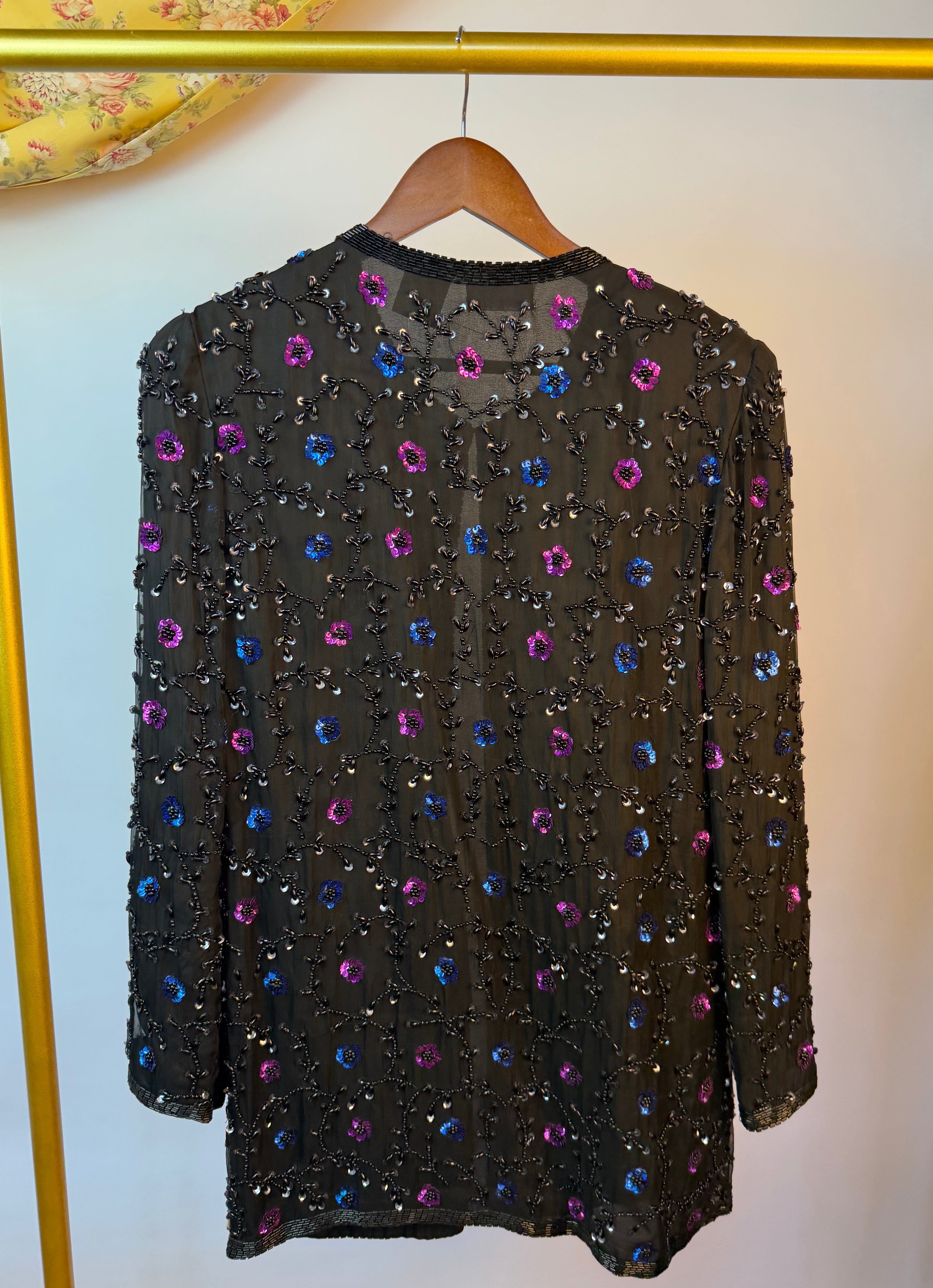 Beaded Open Blazer Top
