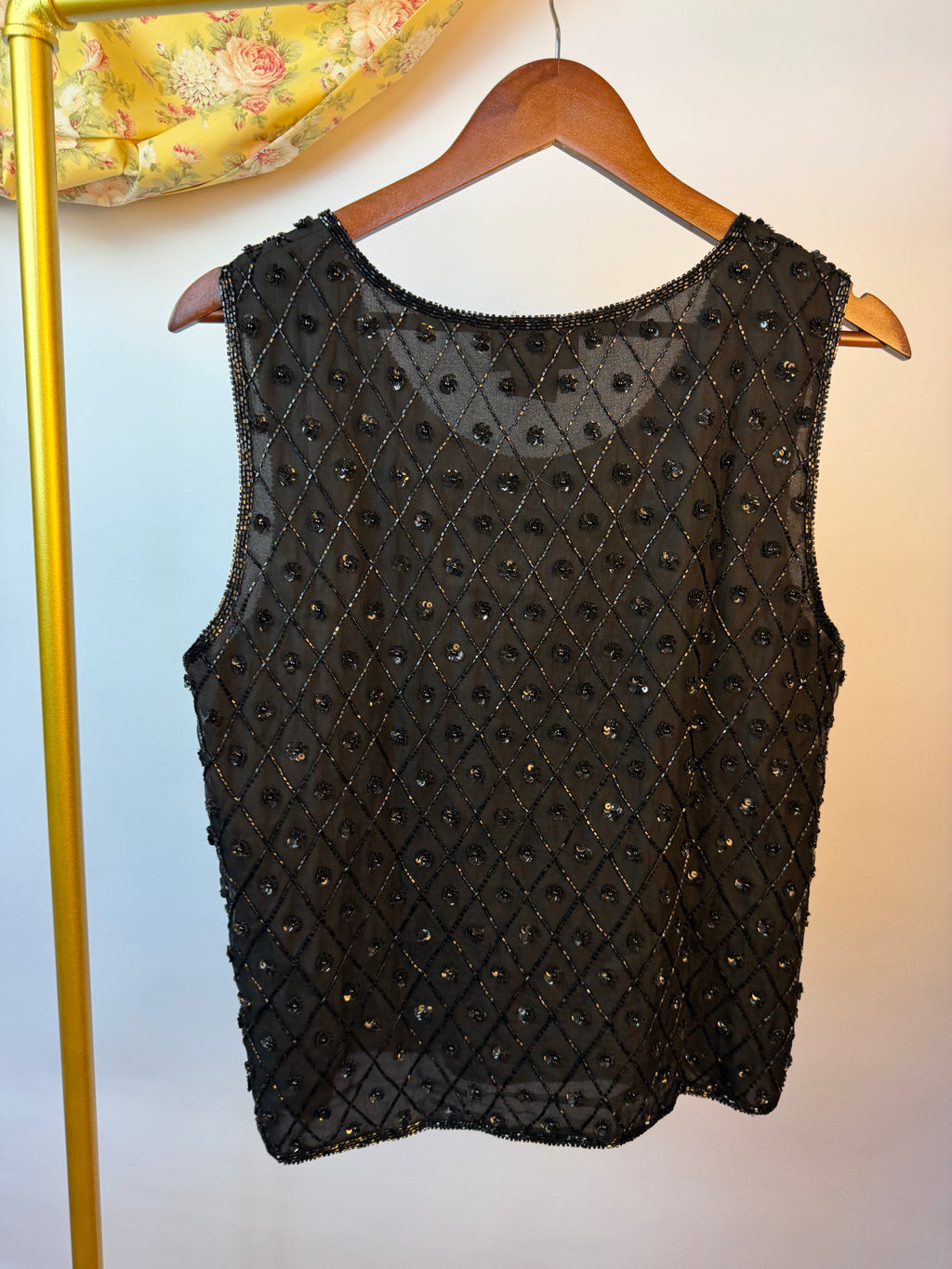 Black Beaded Tank Top