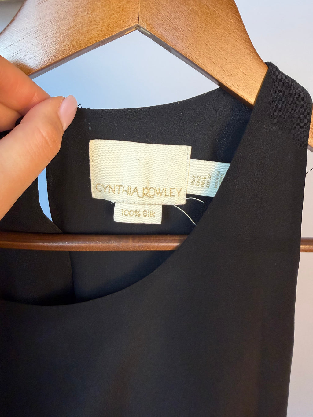Black 100% Silk Mini Dress