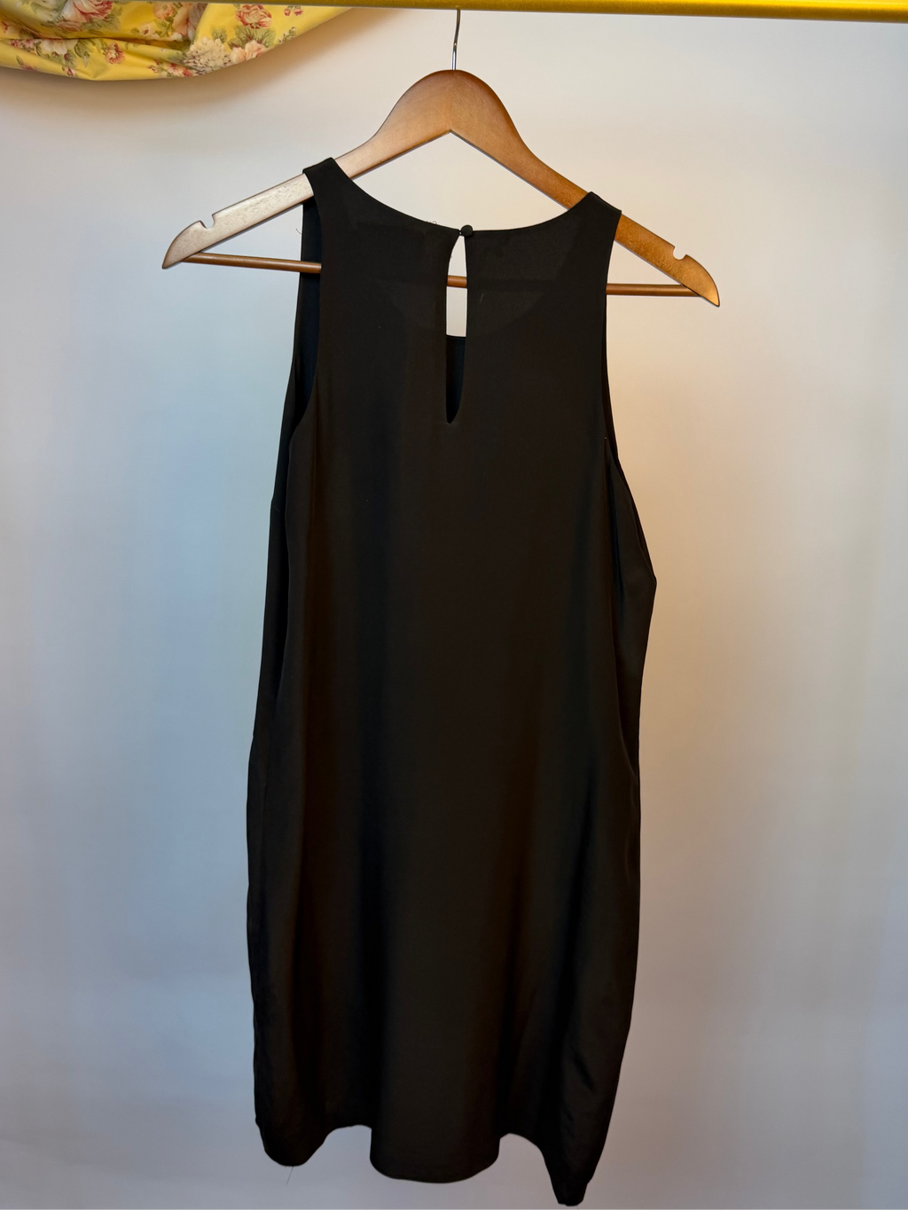 Black 100% Silk Mini Dress