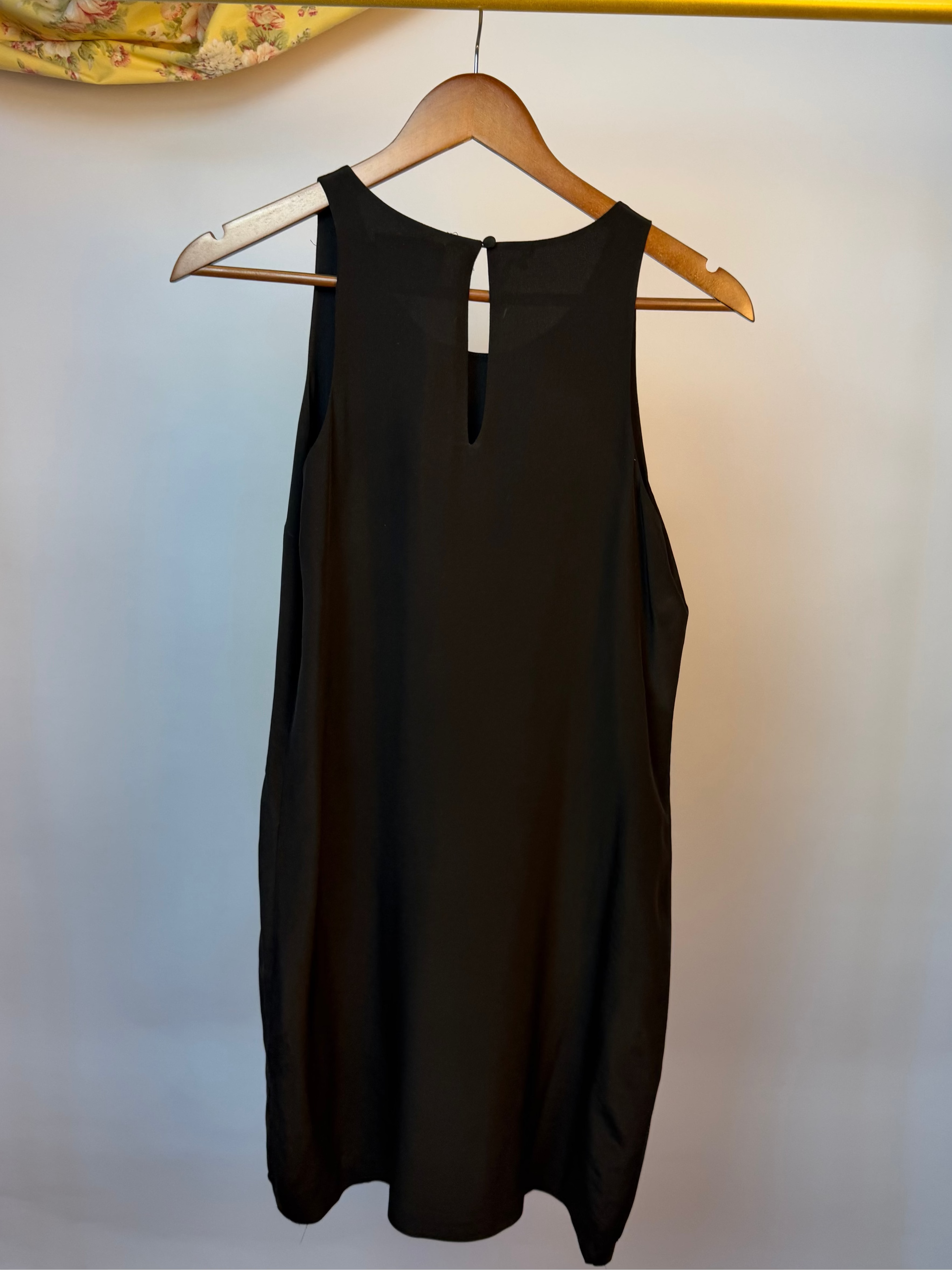 Black 100% Silk Mini Dress
