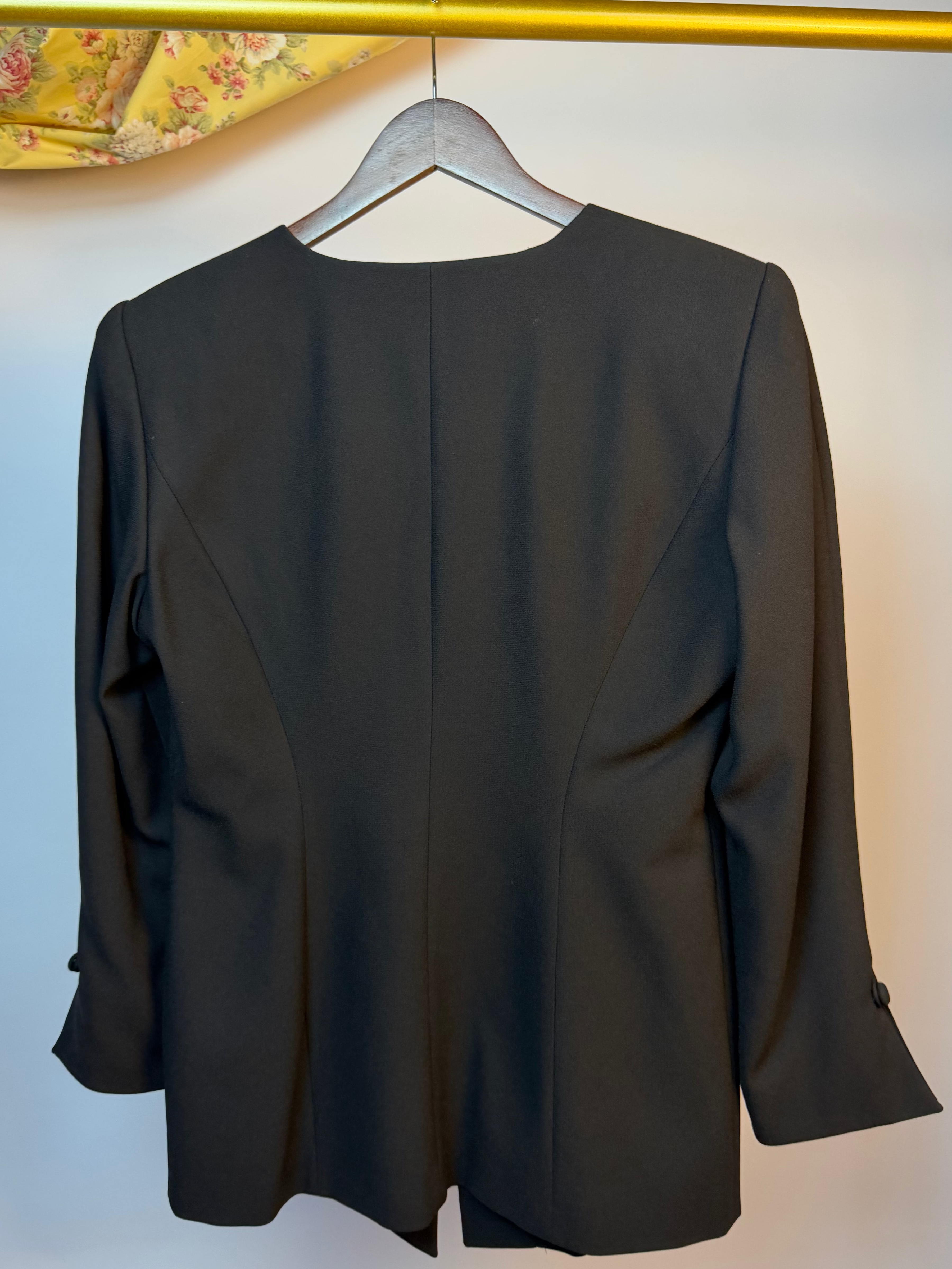 Black Frog Closure Blazer Top
