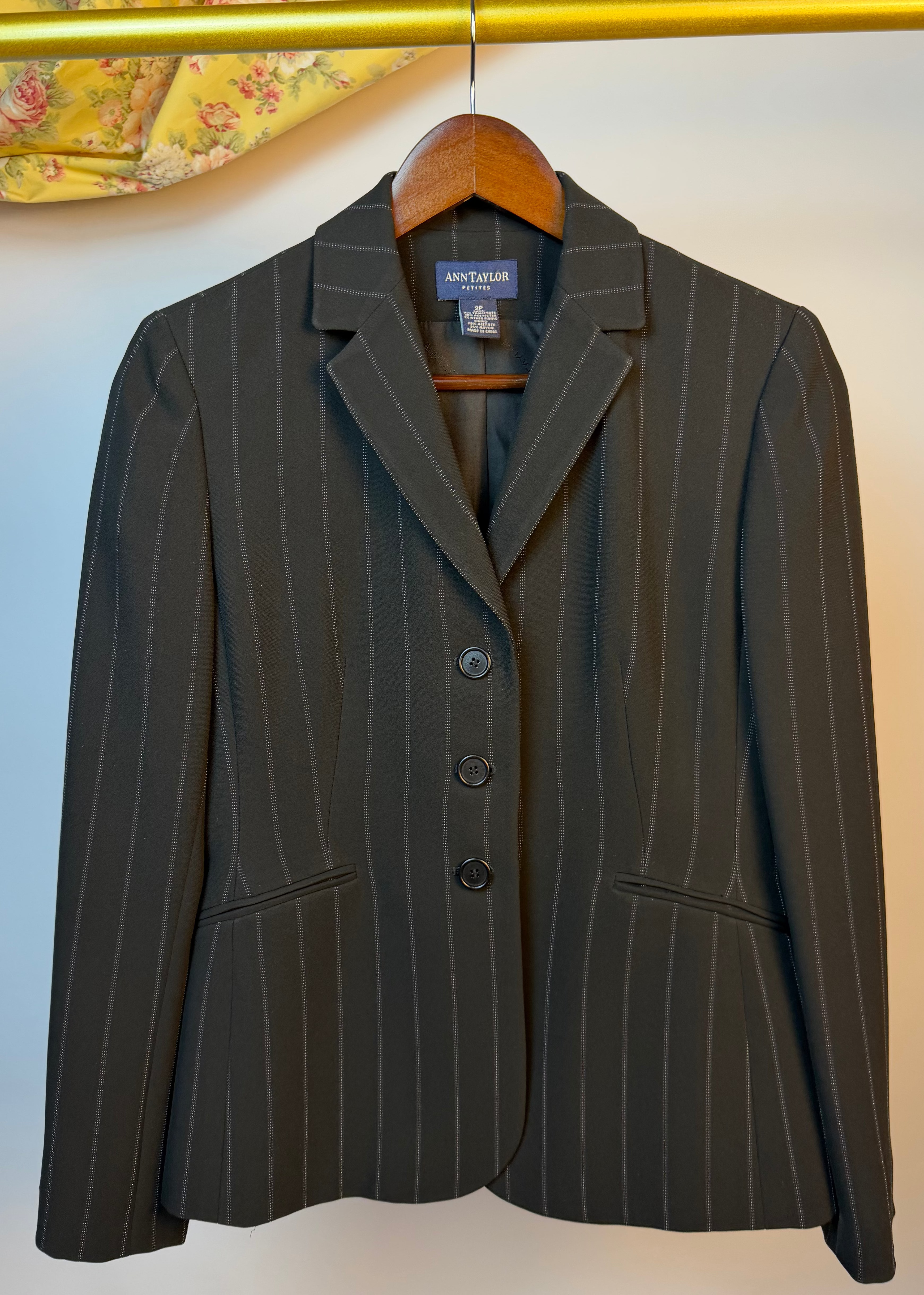 Black Pin Striped Two-Piece Suit