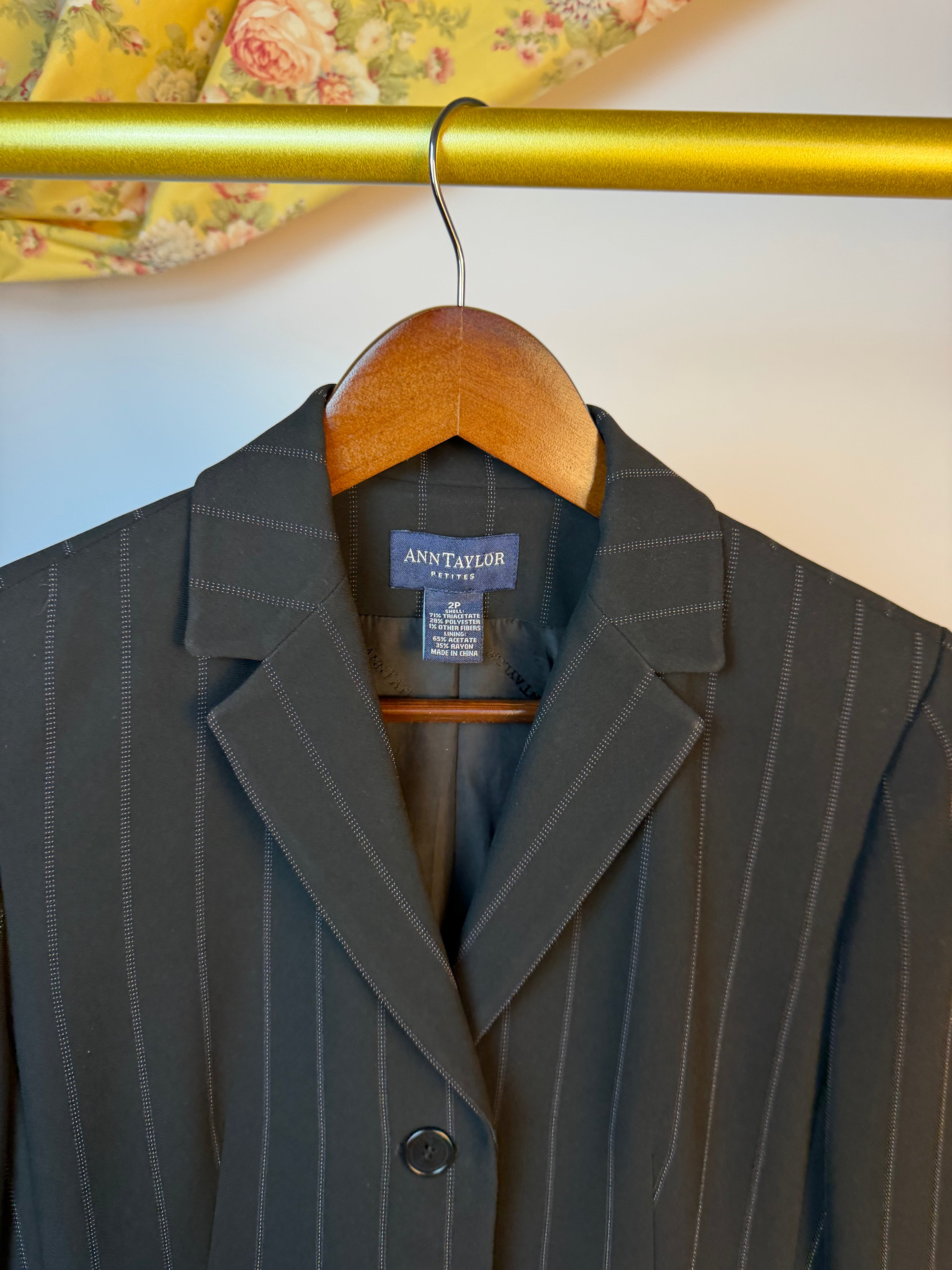 Black Pin Striped Two-Piece Suit