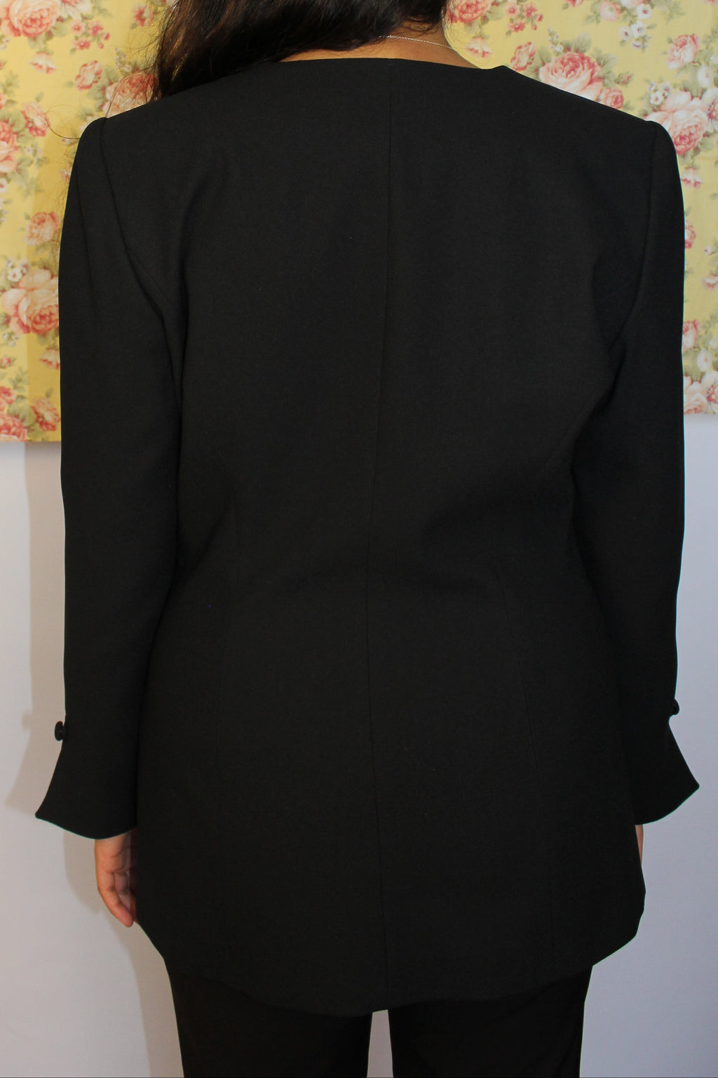 Black Frog Closure Blazer Top