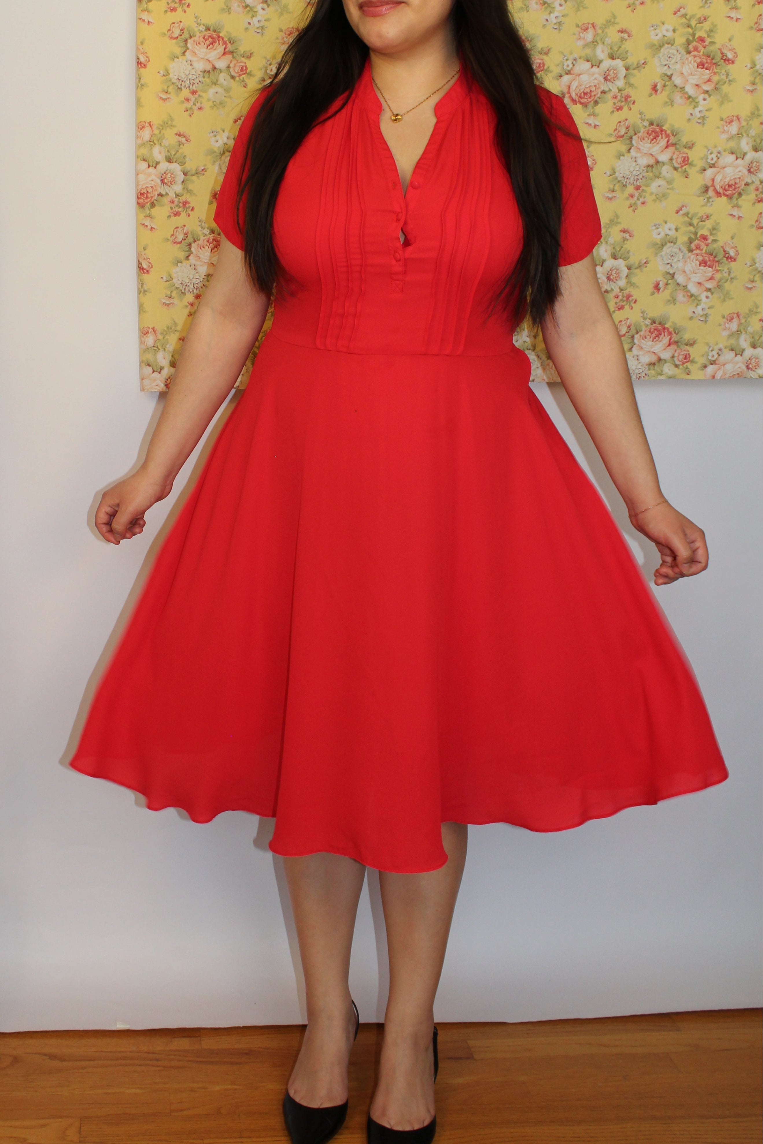 Red Knee-length Dress