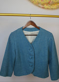 Blue Wool Cropped Blazer