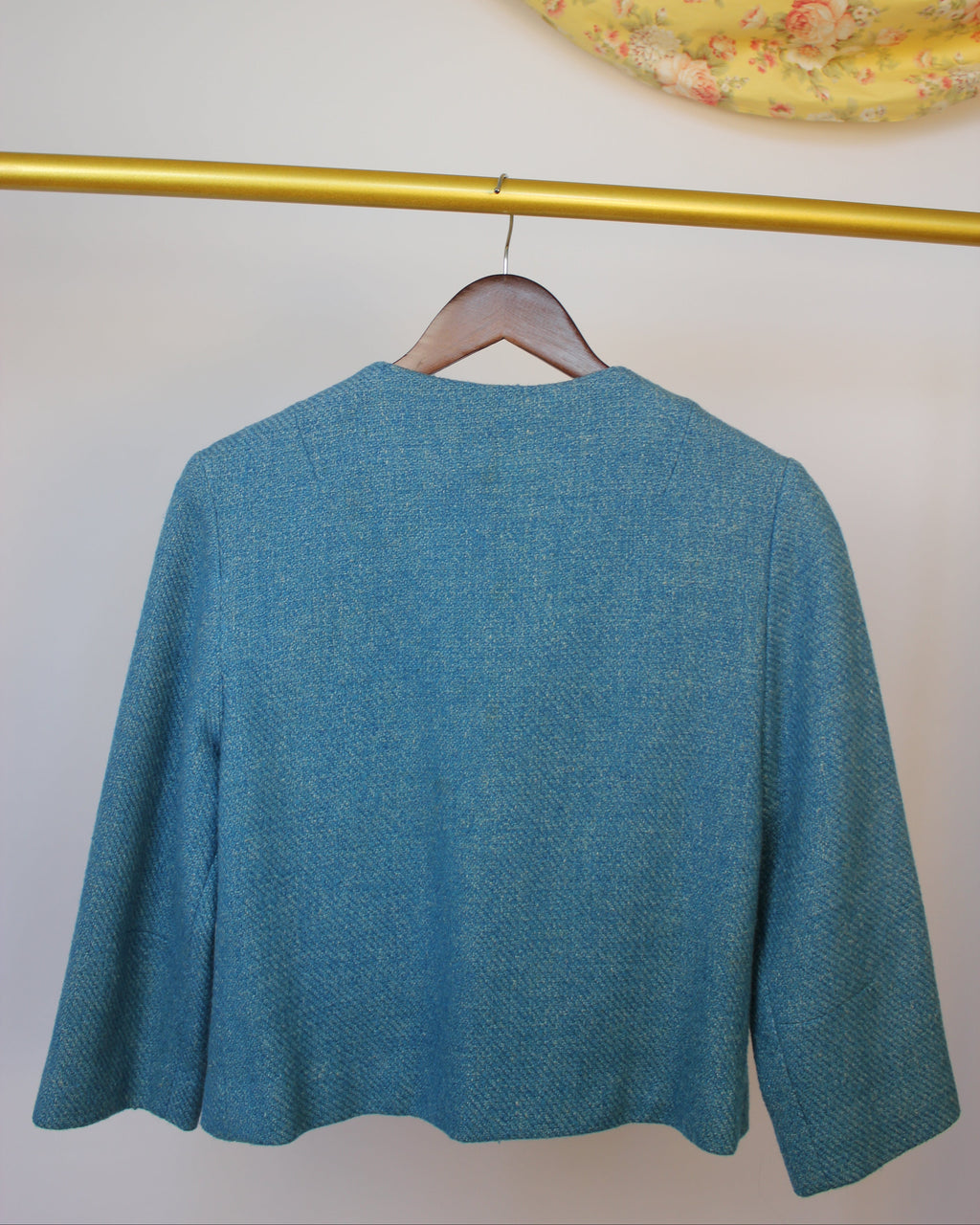 Blue Wool Cropped Blazer