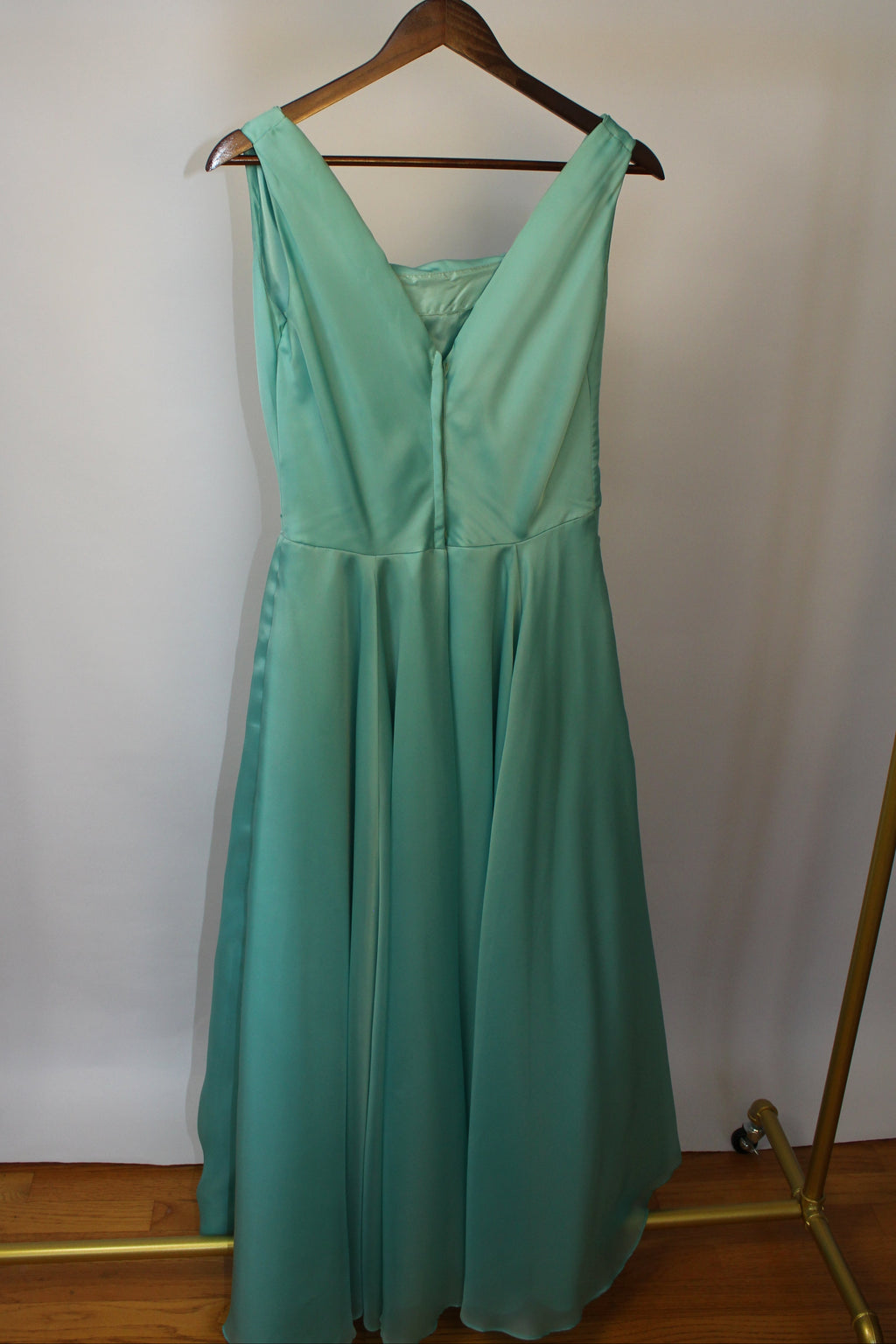 Teal Square Neck Gown
