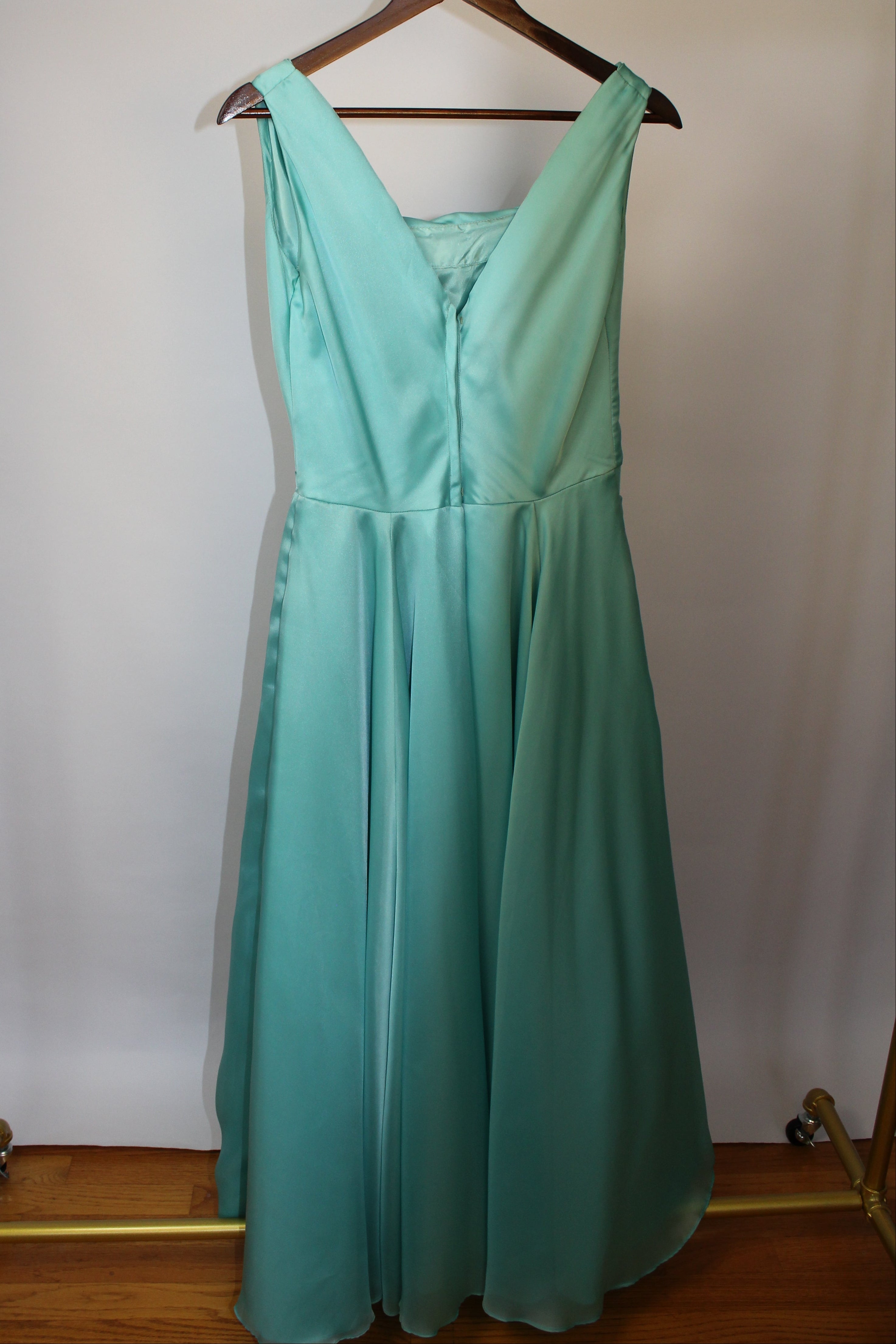 Teal Square Neck Gown