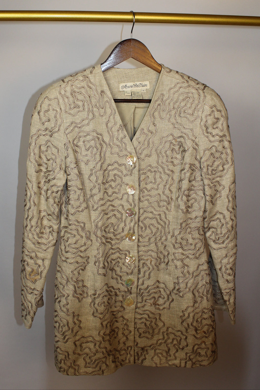 Tan Textured Linen Blazer