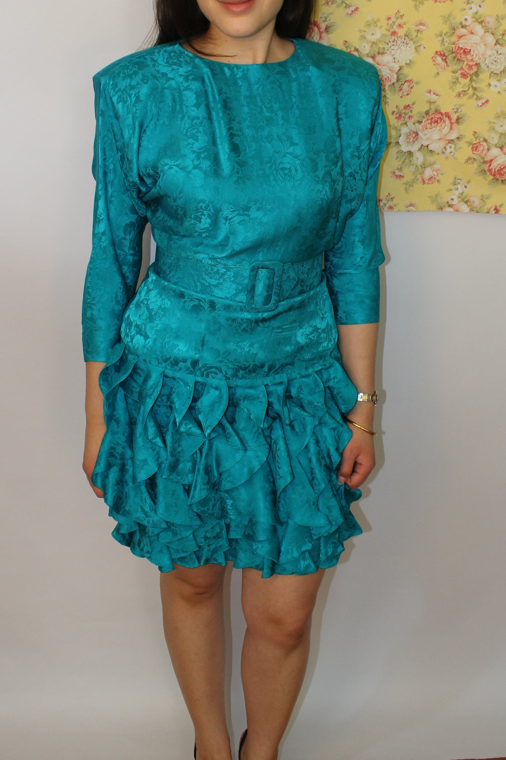Turquoise 100% Silk Dress