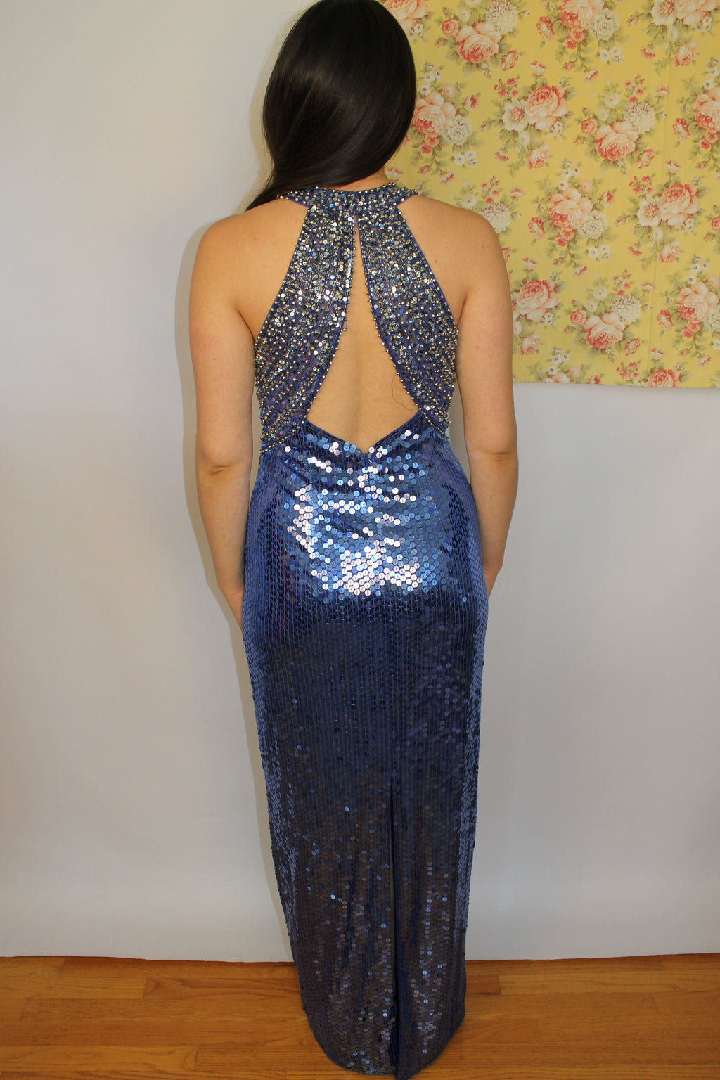 80's Blue Sequin Dress