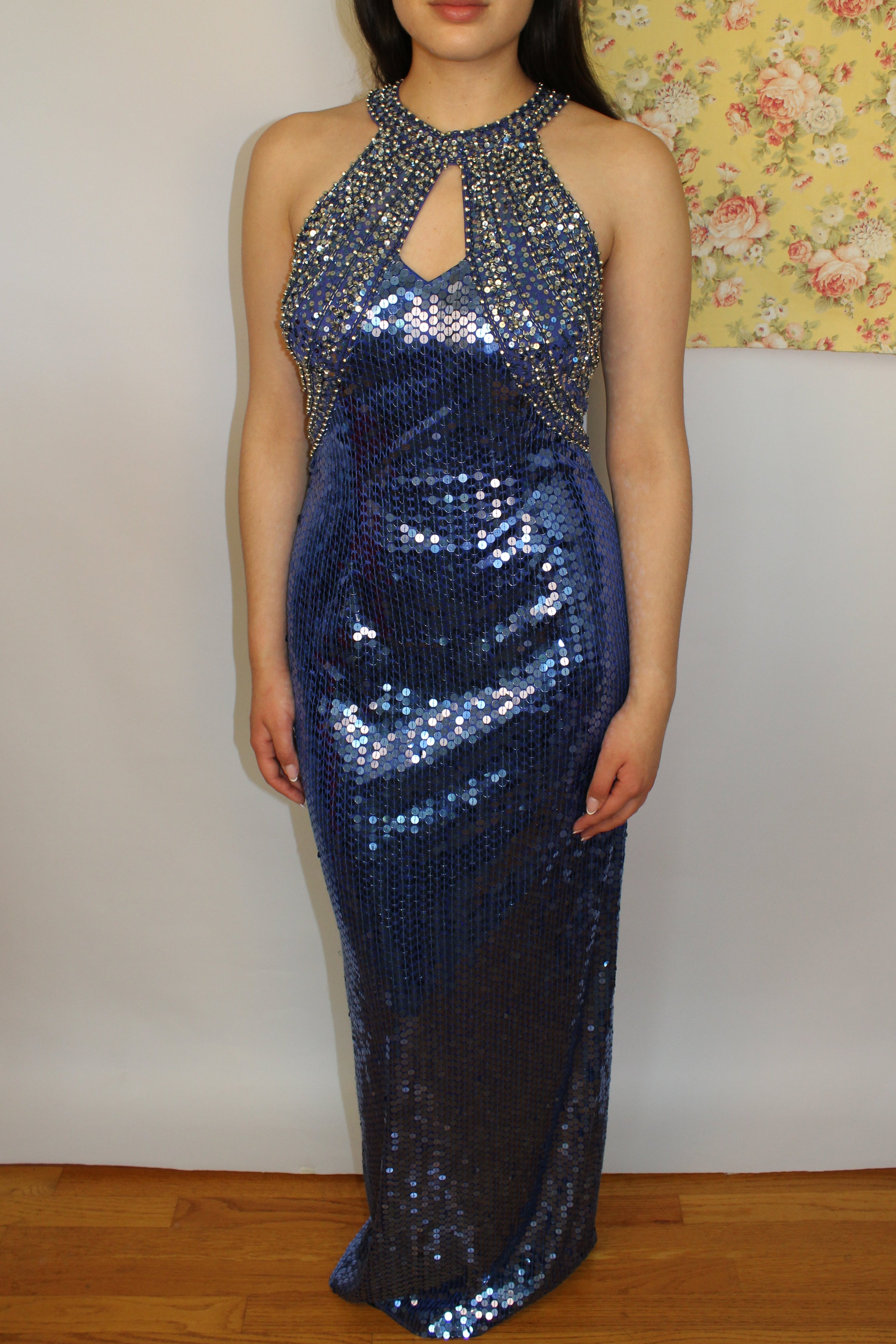 80's Blue Sequin Dress