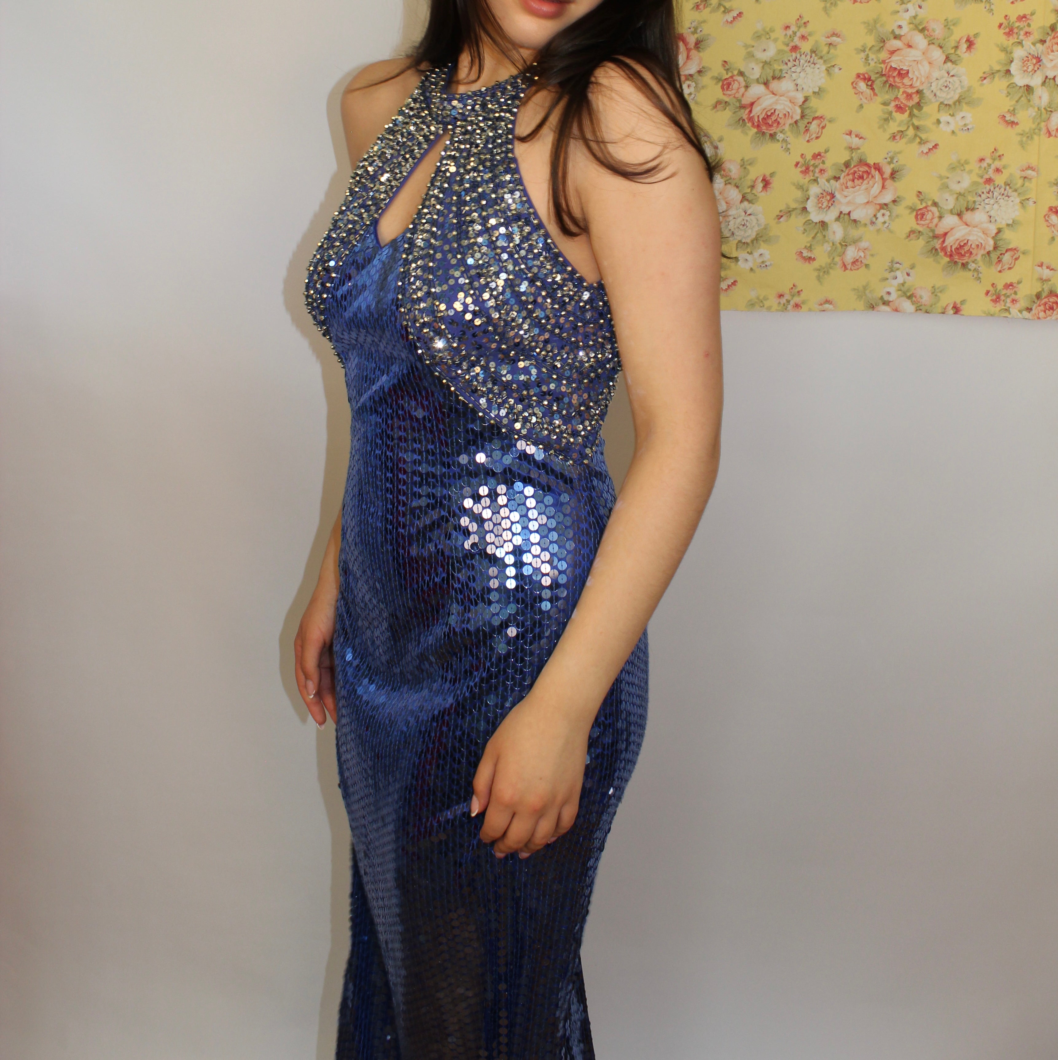 80's Blue Sequin Dress