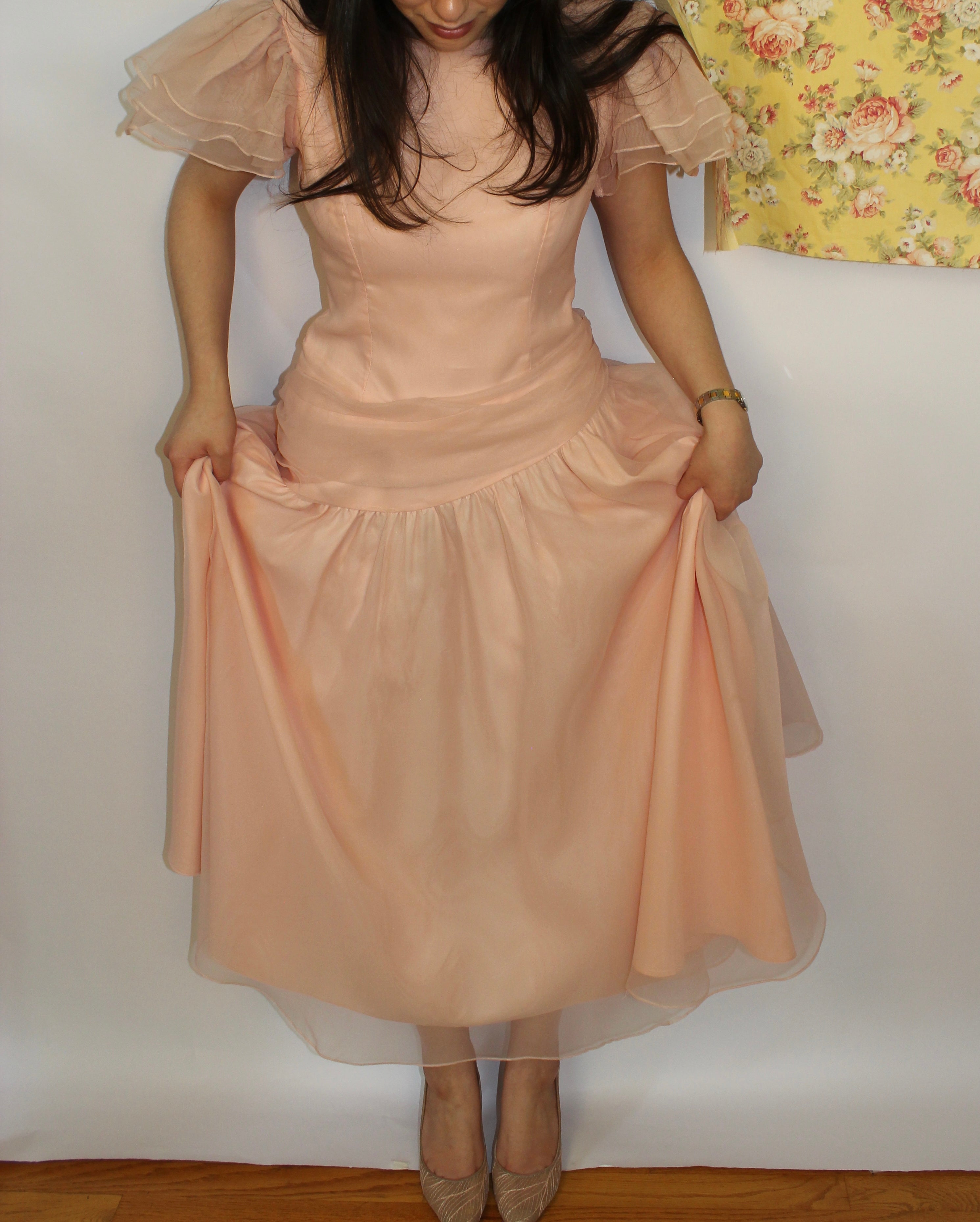 Soft Pink Dress with Drapping