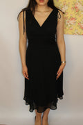 Black Lace Waist Detail Midi Dress