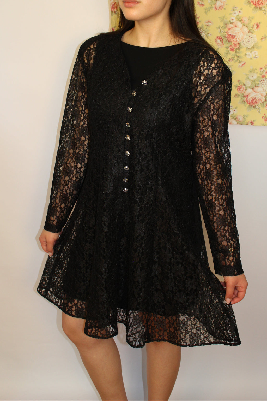 Black Unlined Lace Dress