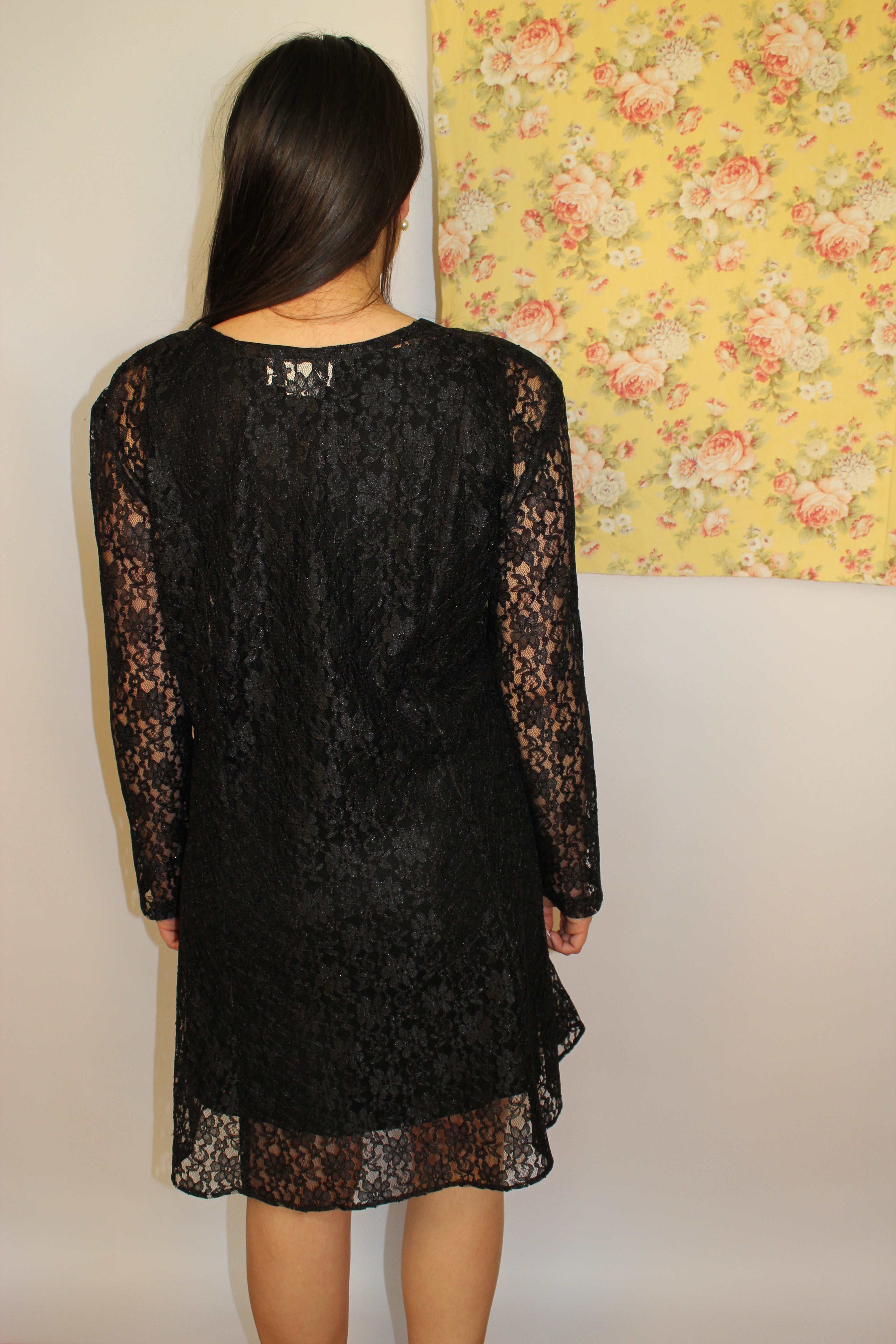 Black Unlined Lace Dress