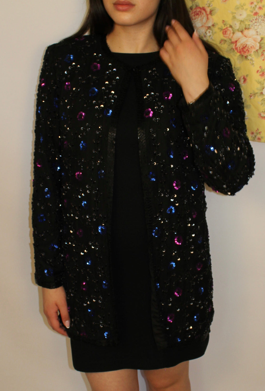 Beaded Open Blazer Top