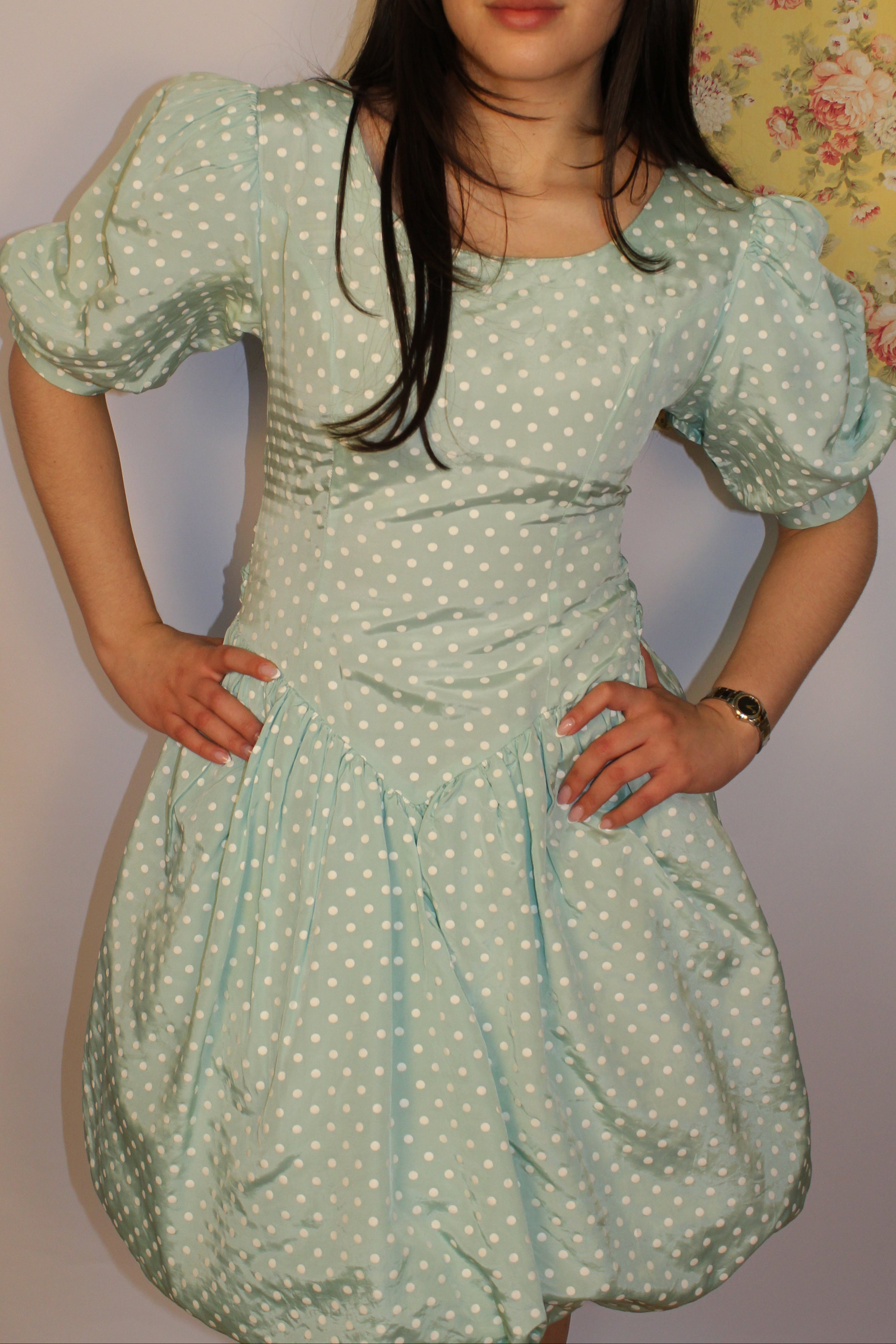 Polka Dot Knee Length Dress