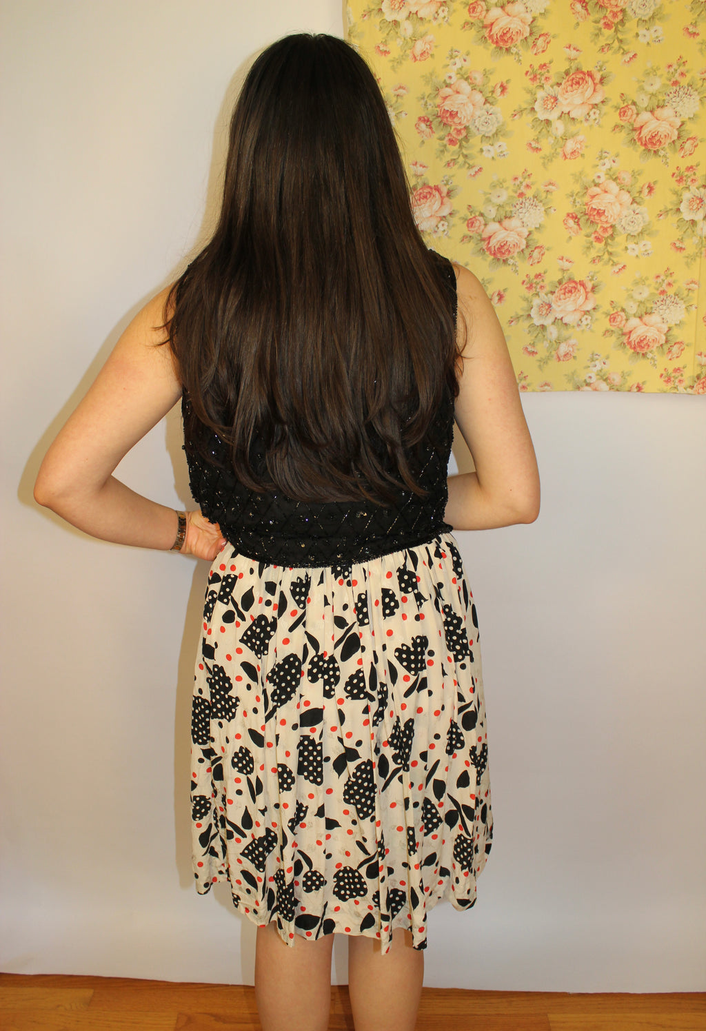 Red & Black Printed Skirt