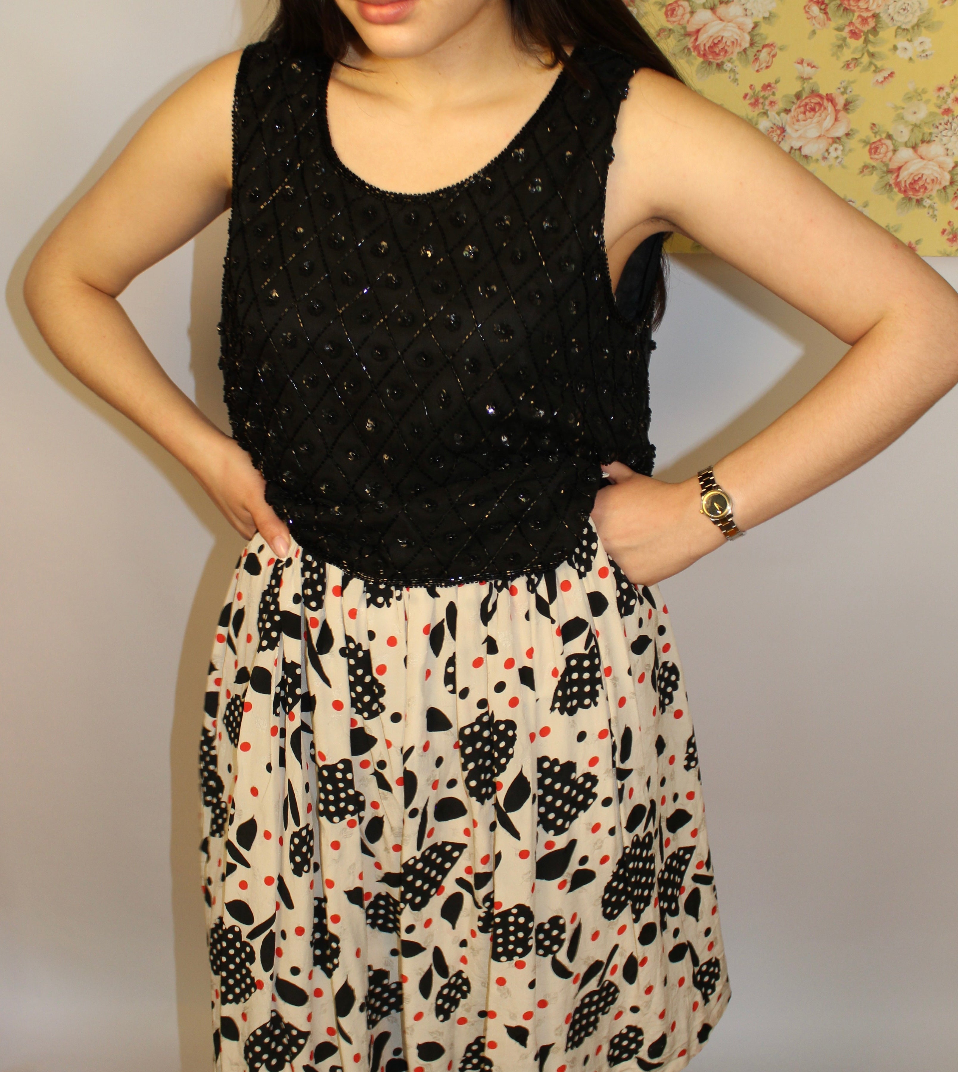 Black Beaded Tank Top