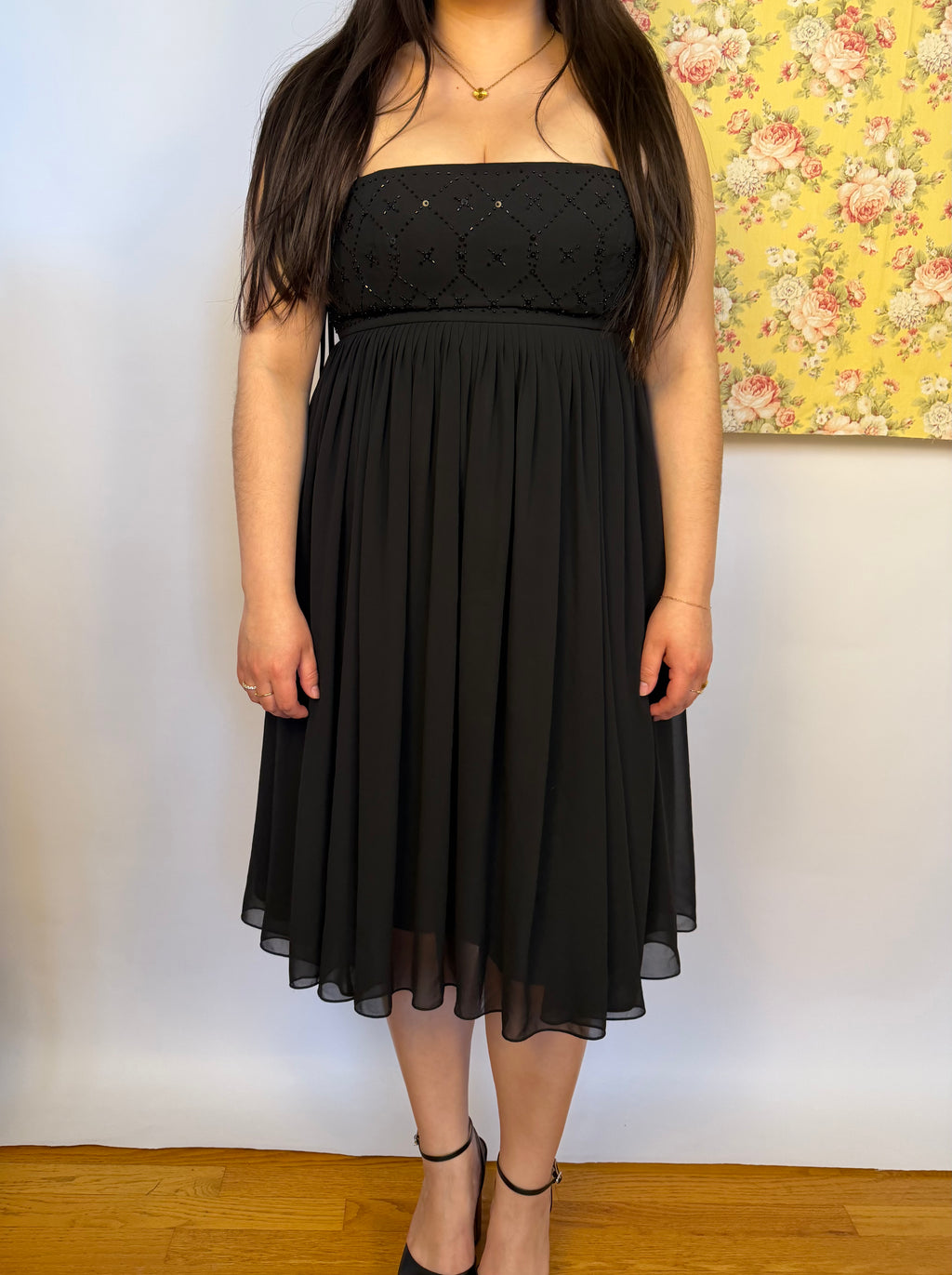 Black Midi Flowy Dress