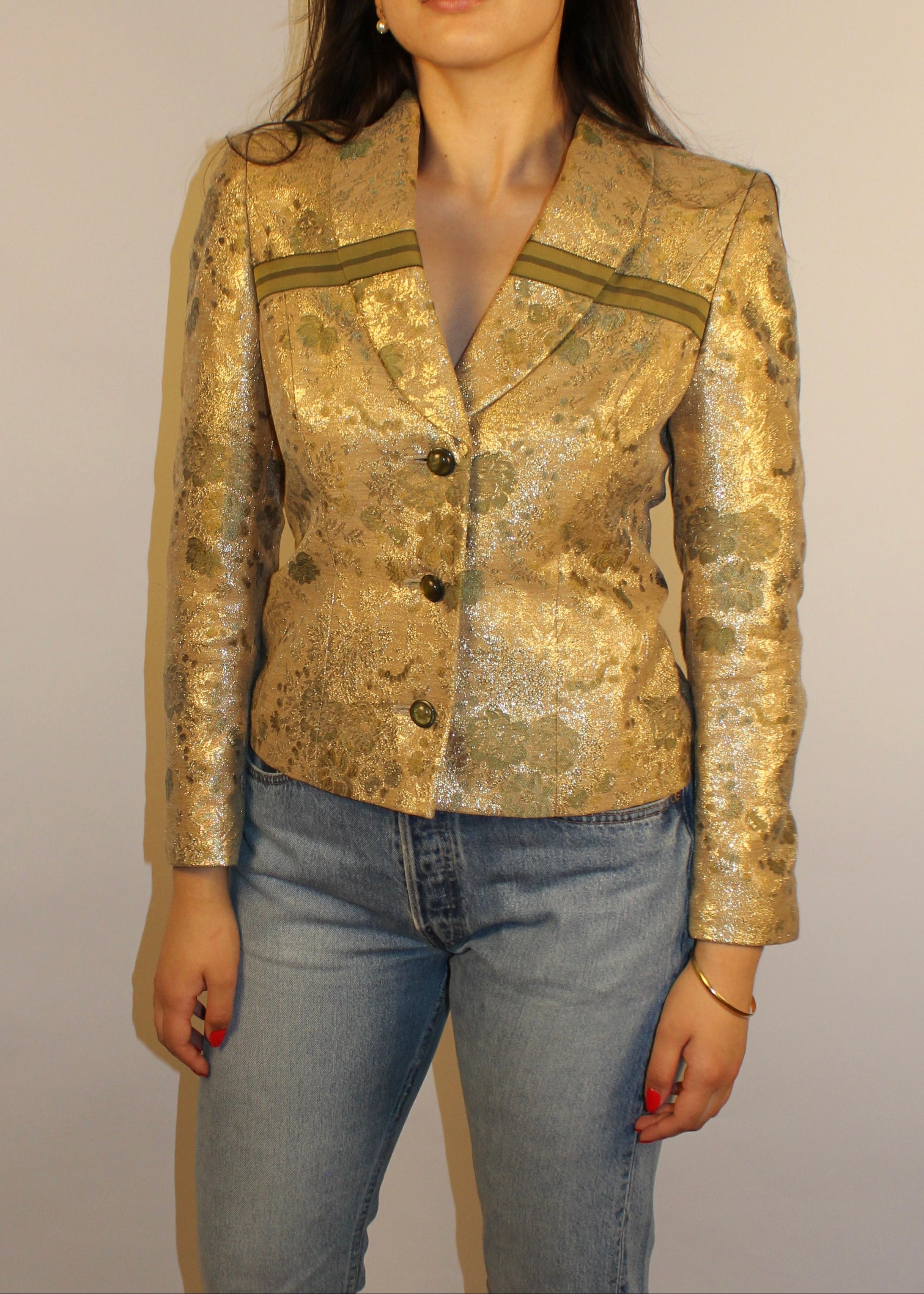 Gold & Olive Green  Blazer