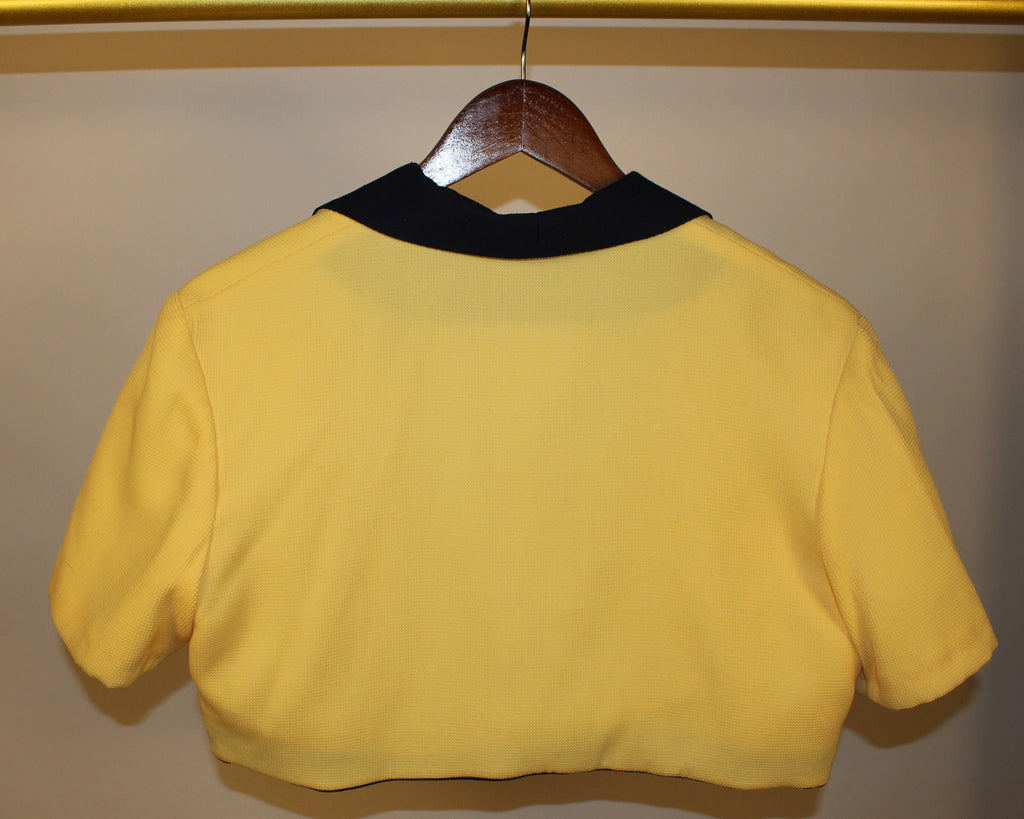 Yellow & Blue Cropped Blazer