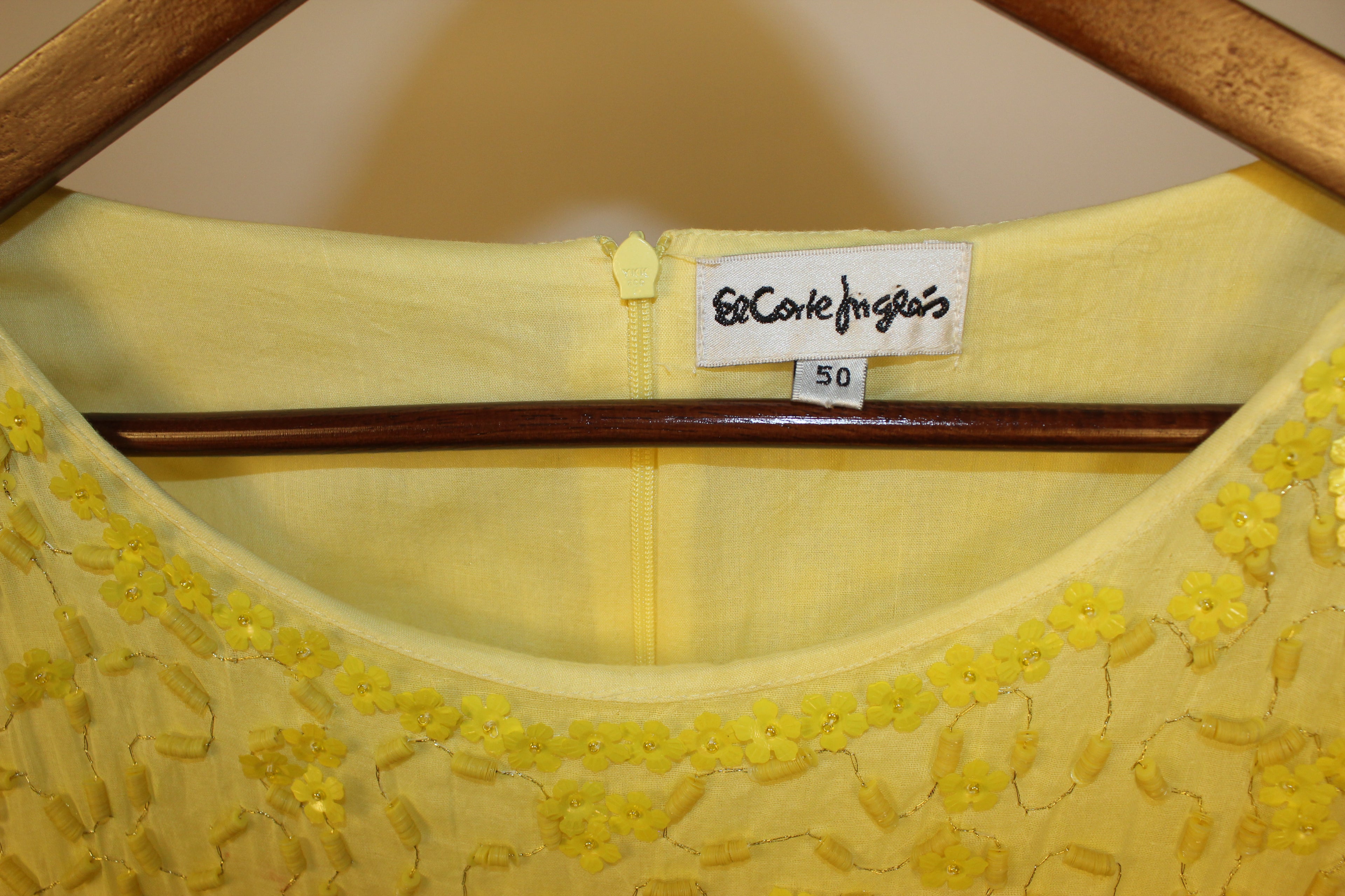 Yellow Beaded Shift Dress