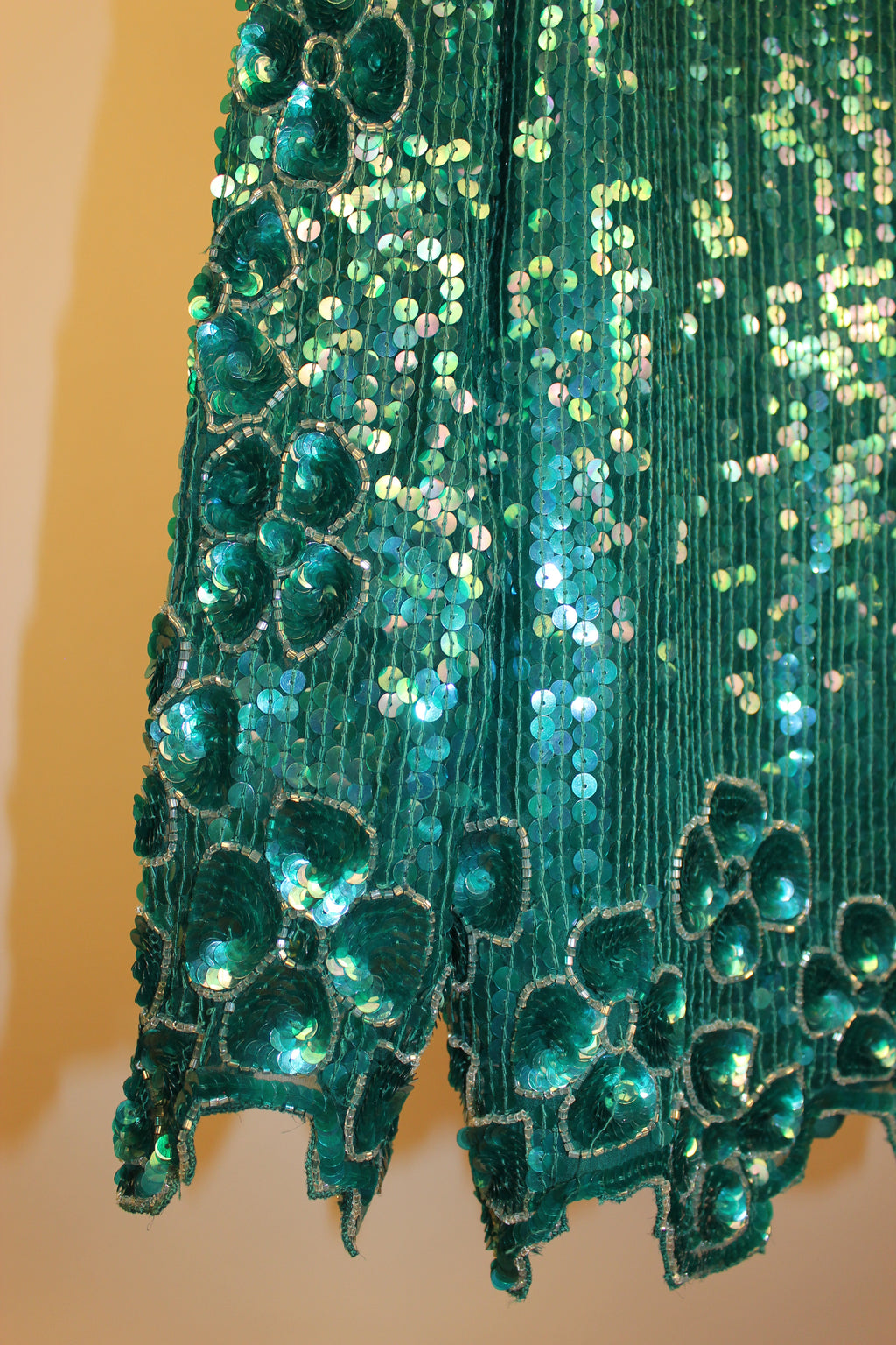 Turquoise Beaded Long-sleeve Top