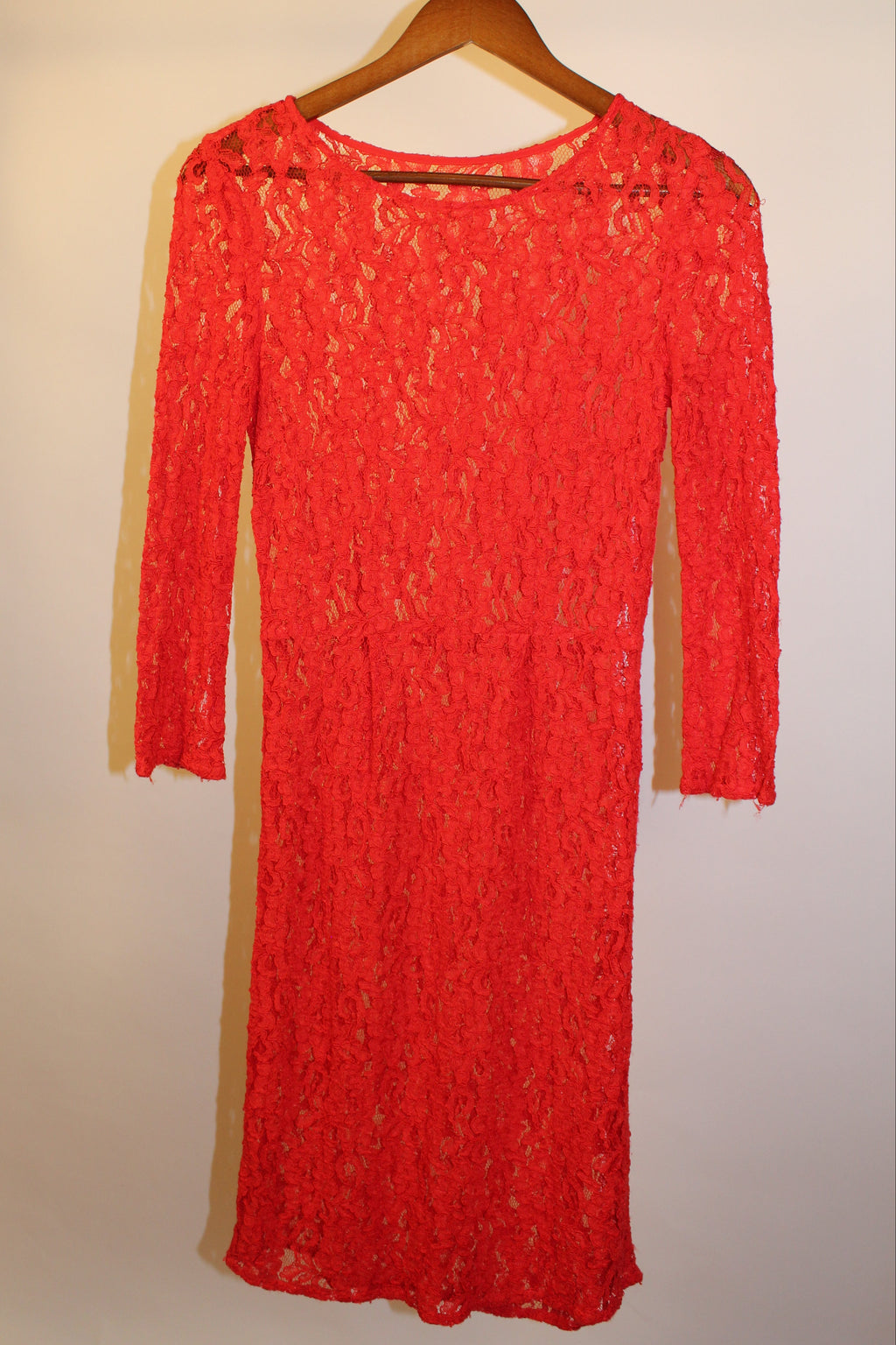 Red Lace Unlined Dress