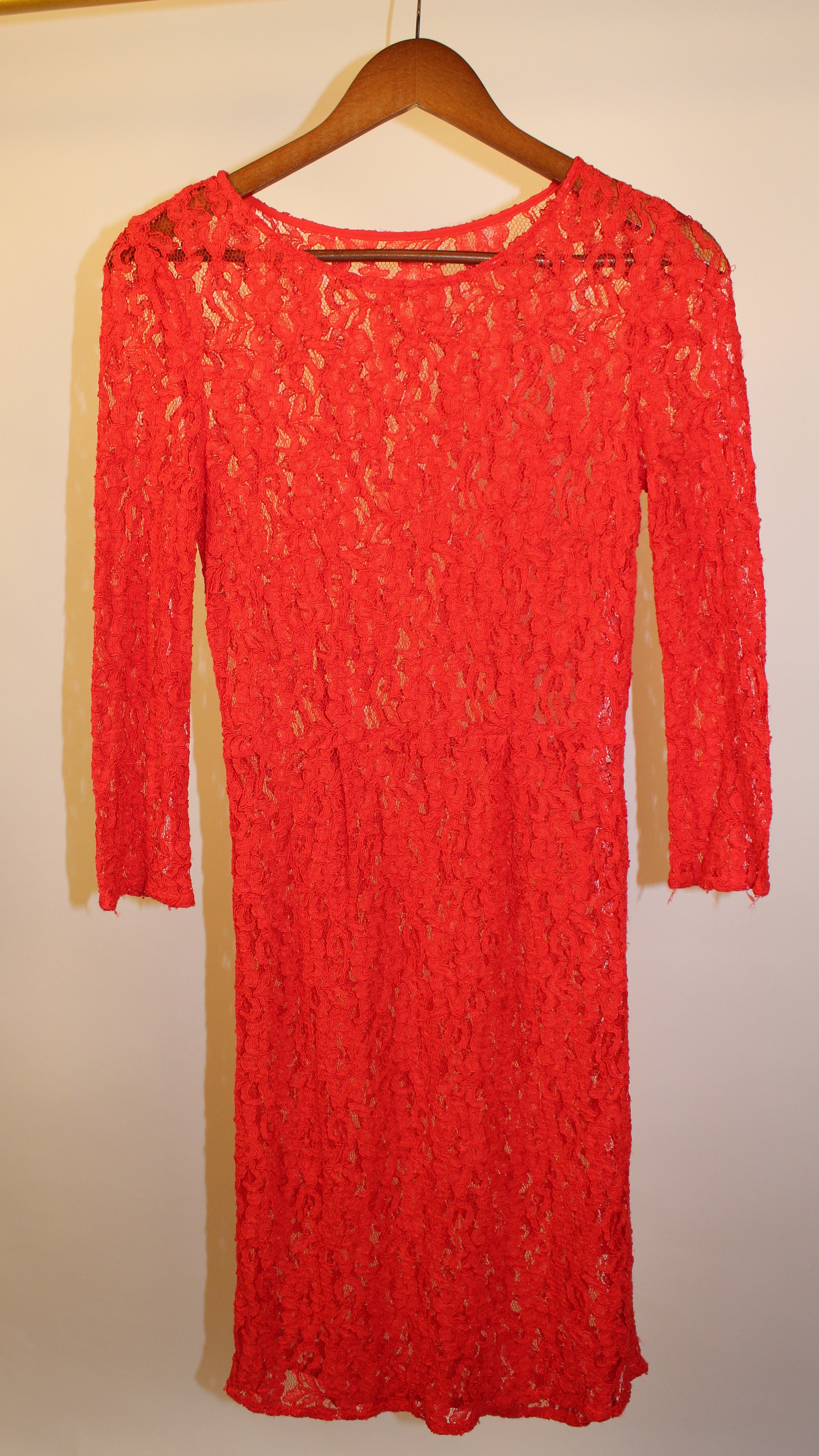 Red Lace Unlined Dress