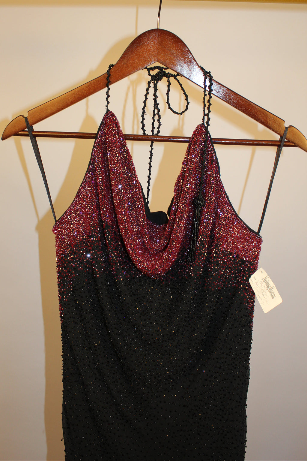Black Floor Length Beaded Gown