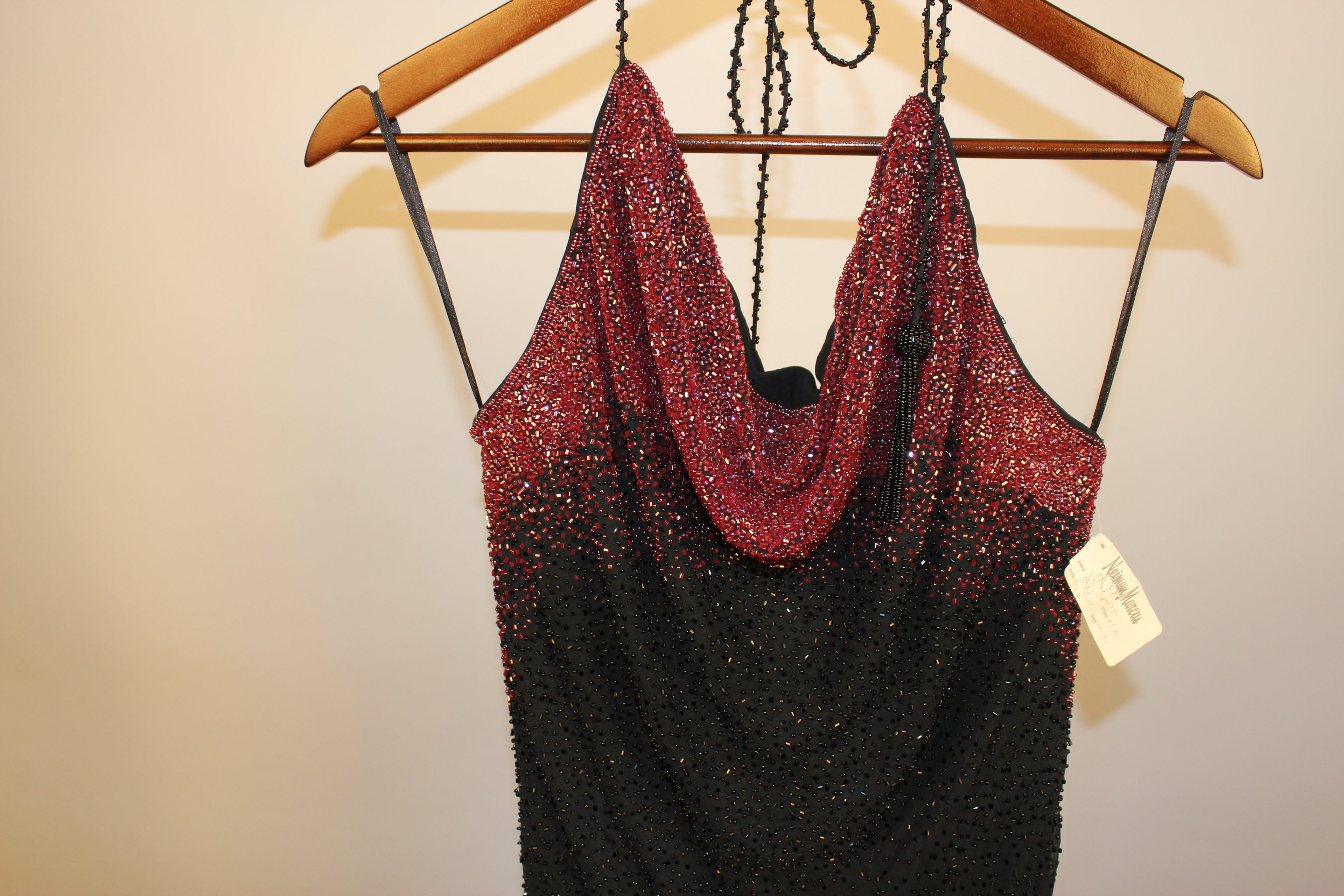 Black Floor Length Beaded Gown