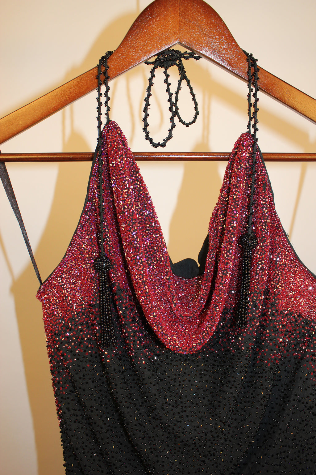 Black Floor Length Beaded Gown