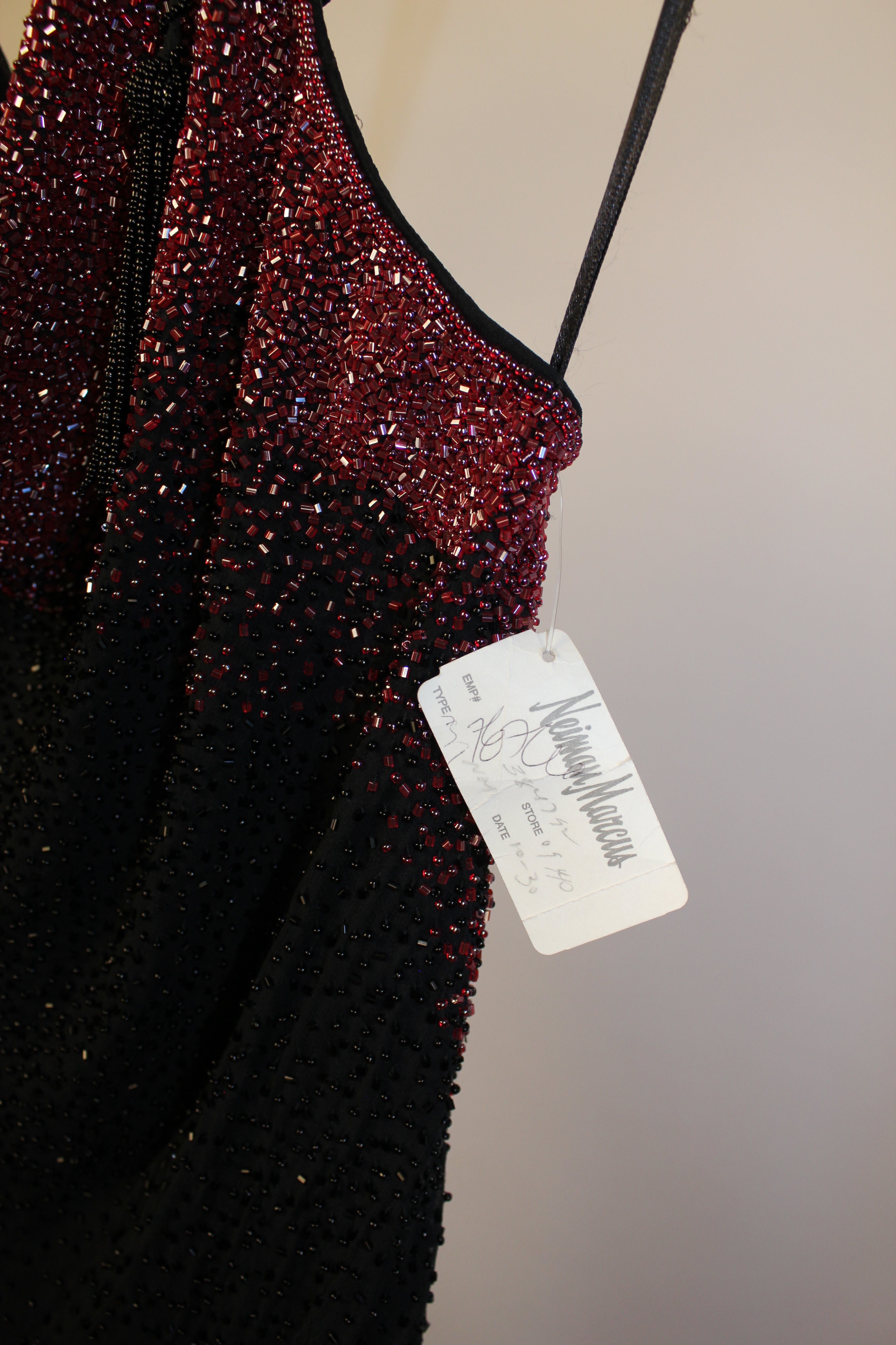 Black Floor Length Beaded Gown