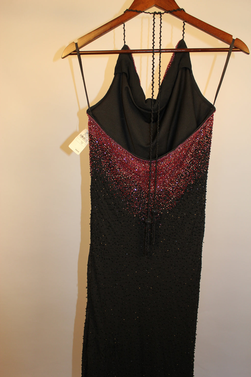 Black Floor Length Beaded Gown