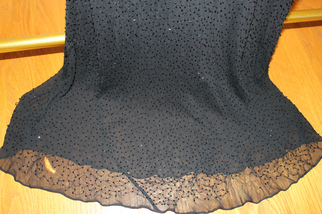 Black Floor Length Beaded Gown