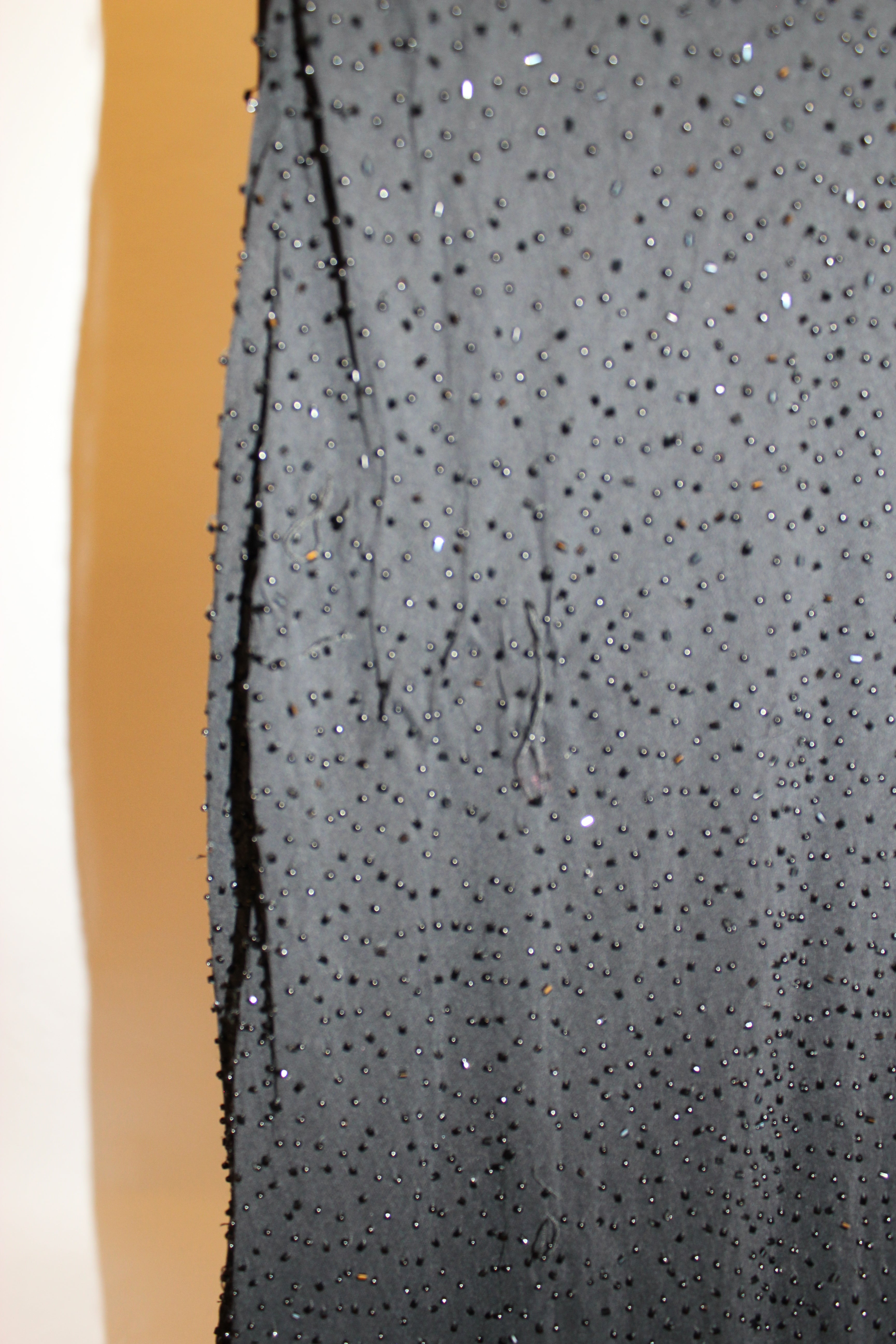 Black Floor Length Beaded Gown