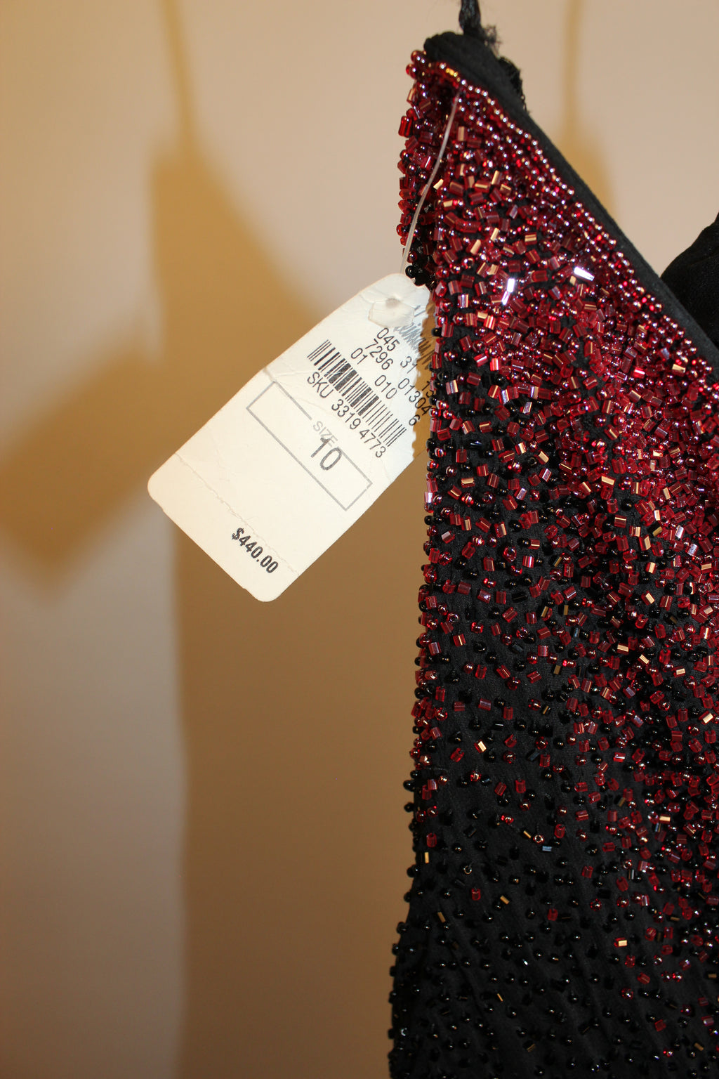 Black Floor Length Beaded Gown