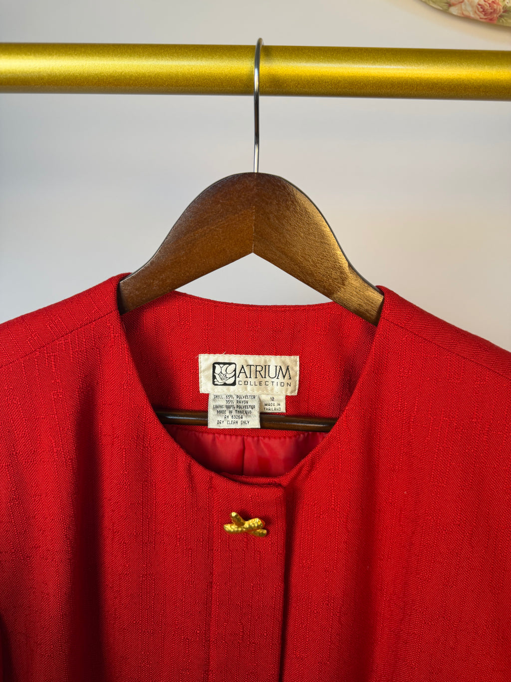 Red Blazer With Gold button Accents
